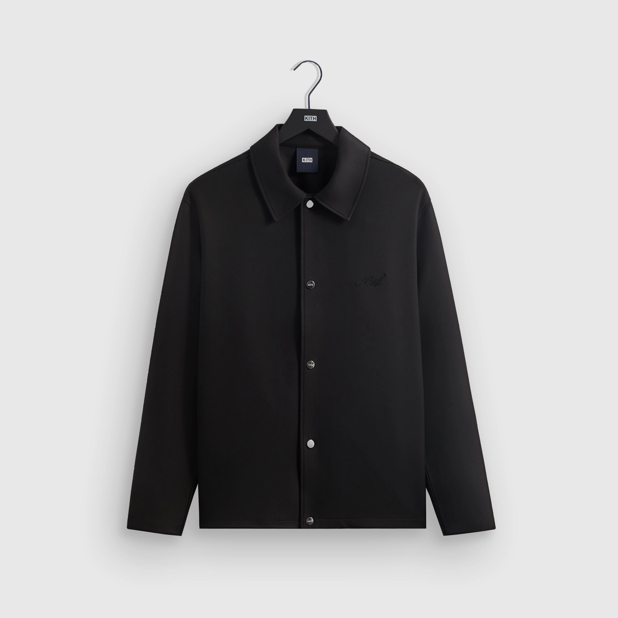 Zipper Guard Weatherproofing Wool blend Kith Double Weave Coaches Jacket - Black