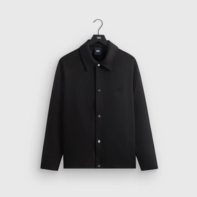 Zipper Guard Weatherproofing Wool blend Kith Double Weave Coaches Jacket - Black