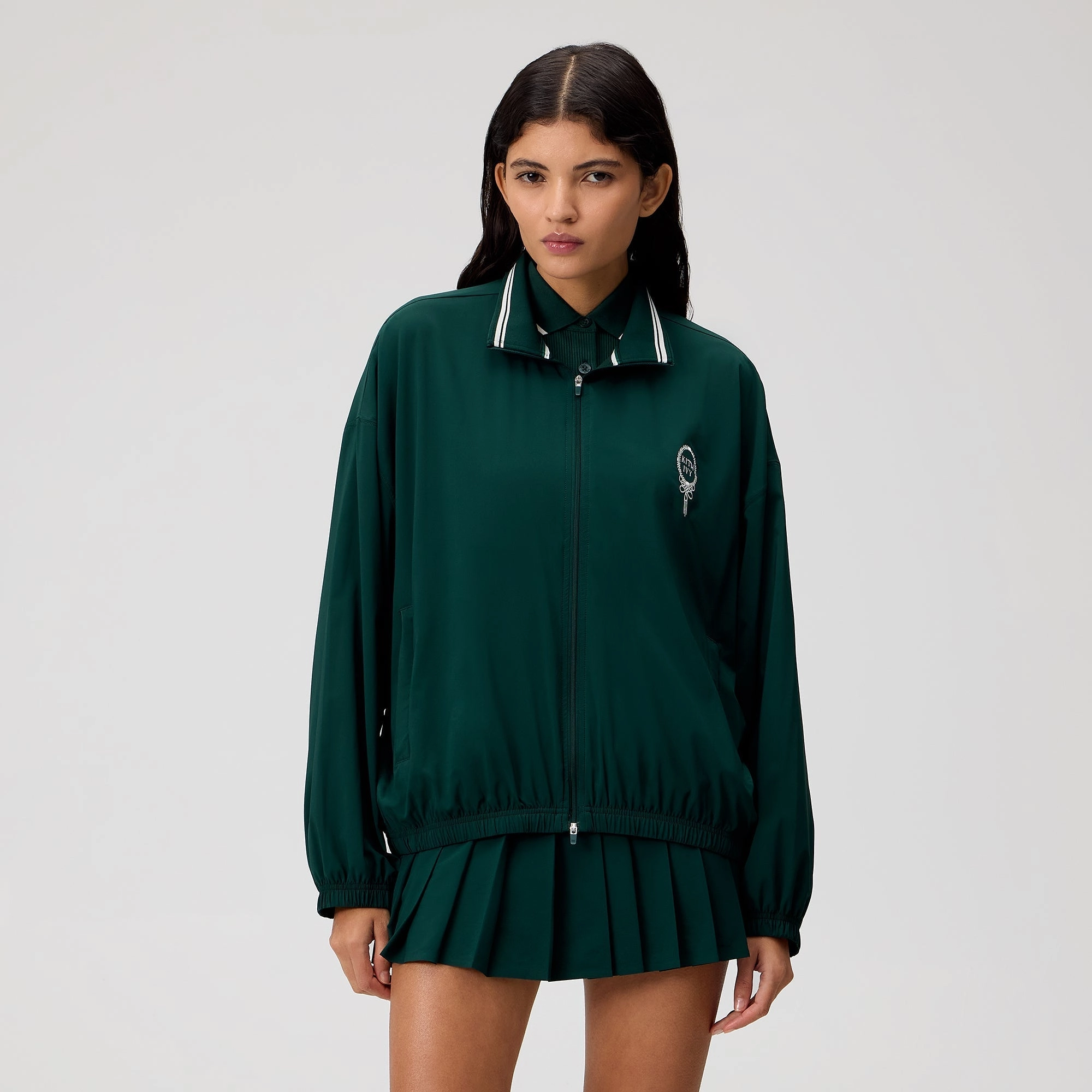 Kith Ivy for Wilson Women's Court Jacket - Ivy Green Windproof Thermal Shell