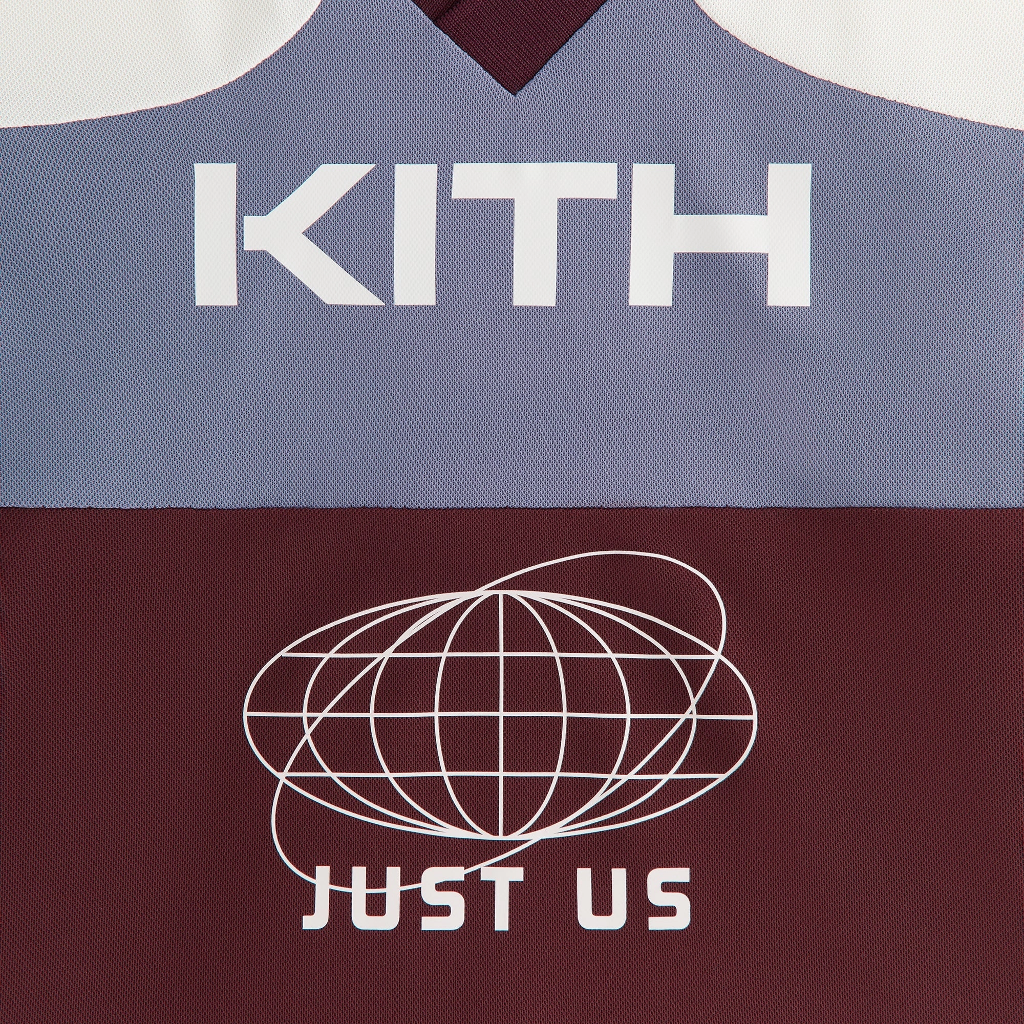 Kith Kids Just Us Blocked Malik Jersey - Magma Double Layered Hem Directional Vent Patterns