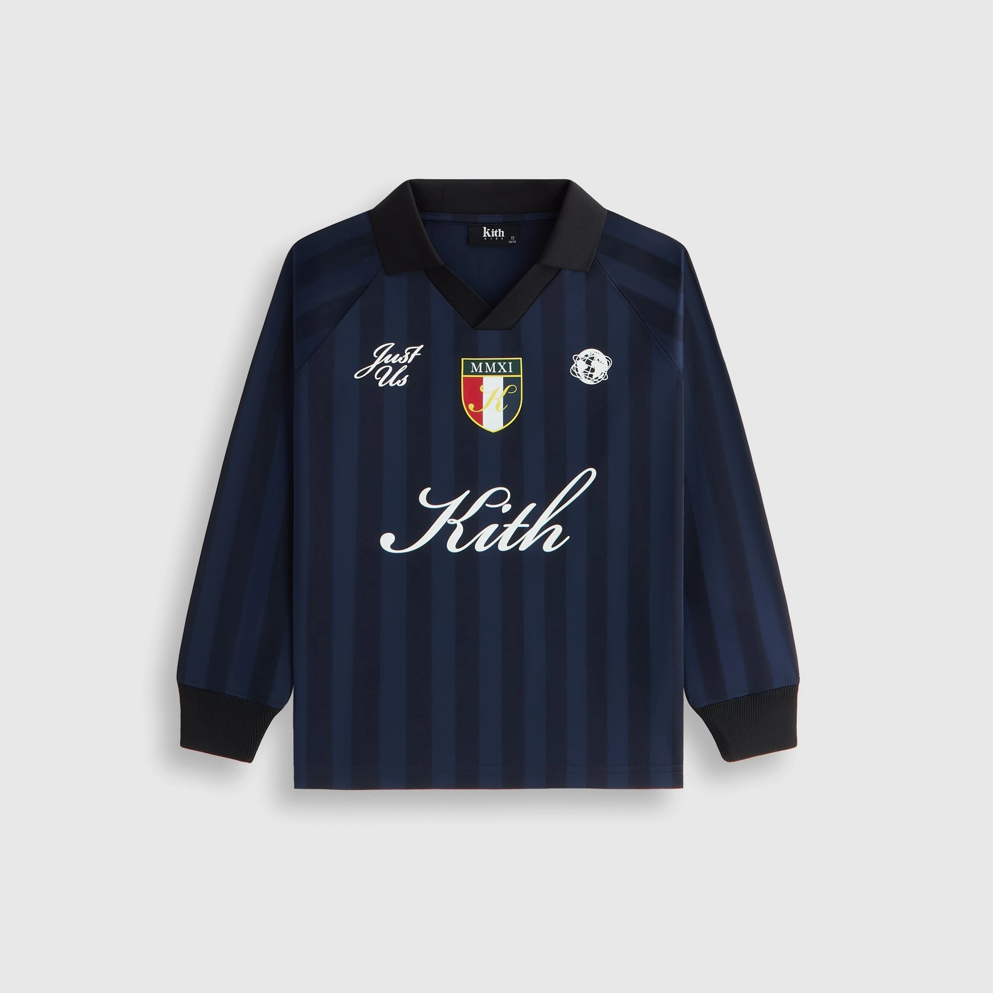 Relaxed Neckline Kith Kids Long Sleeve Soccer Jersey Polo - Gulf