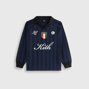 Relaxed Neckline Kith Kids Long Sleeve Soccer Jersey Polo - Gulf