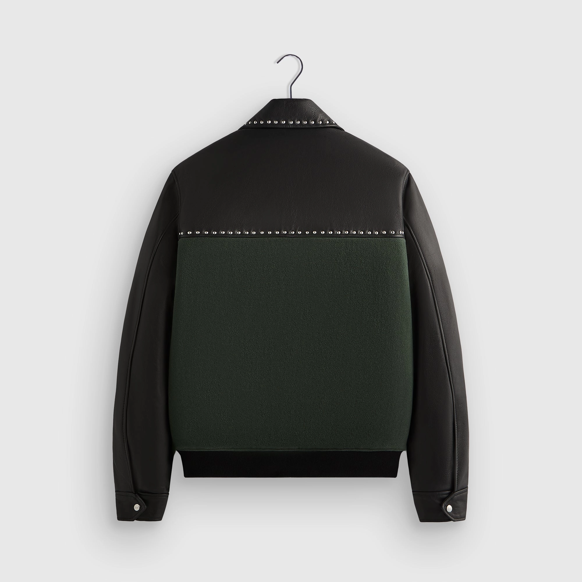 Anti Static Finish Kith Leather Combo Varsity Jacket - Machine