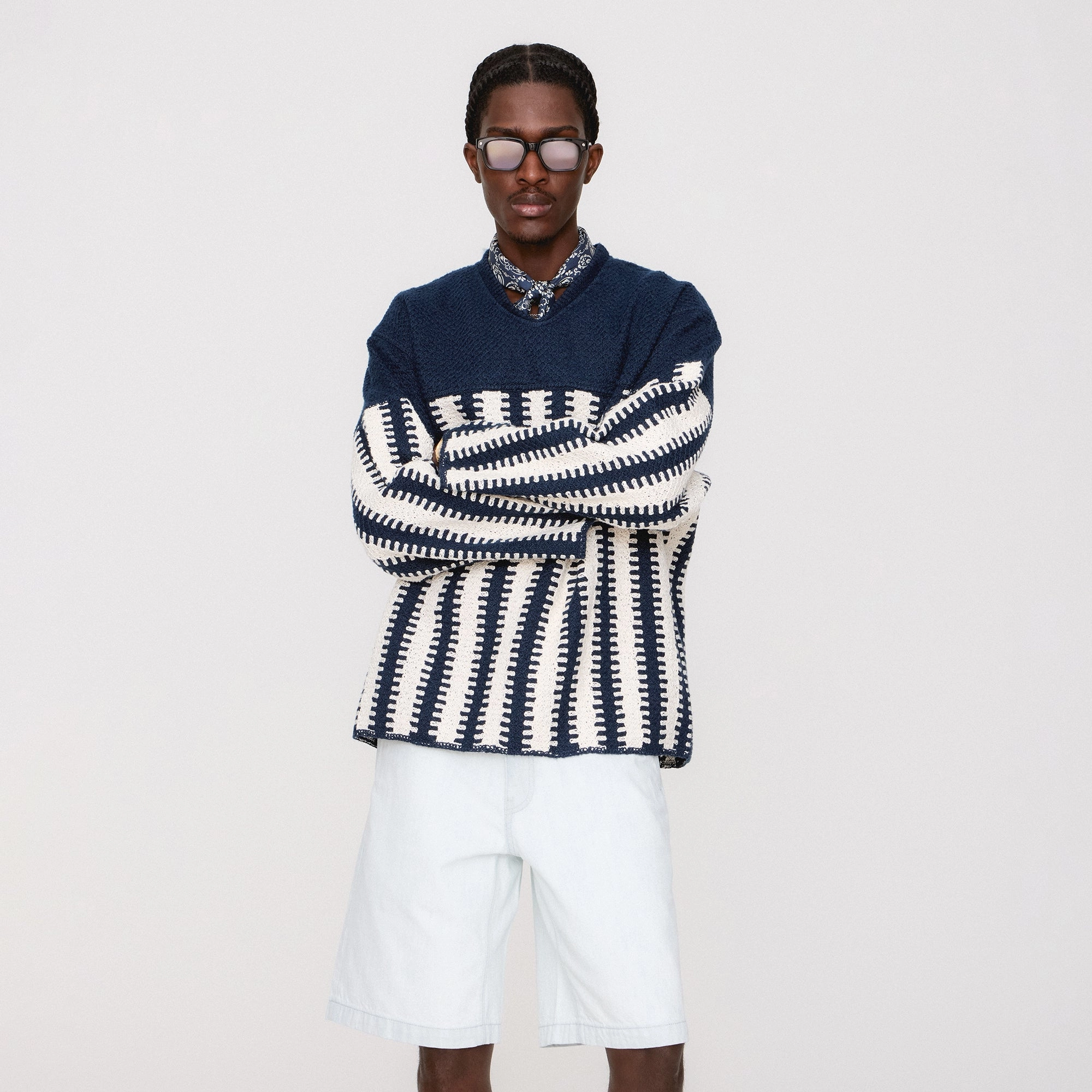 Kith Long Sleeve Crochet Malik Jersey - Nocturnal Dynamic Comfort Eco Friendly Recycled Yarn