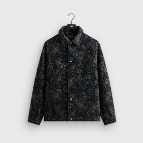 Classic Ribbed Cuffs Thermal Insulation Kith Paisley Tapestry Irvin Coaches Jacket - Equestrian