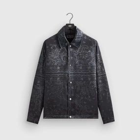 Odor Resistant Tech Kith Panelled Bandana Long Sleeve Coaches Jacket - Black