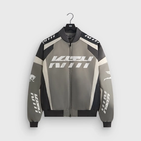 Sporty Layers Kith Racing Nylon Bomber Jacket - Steel