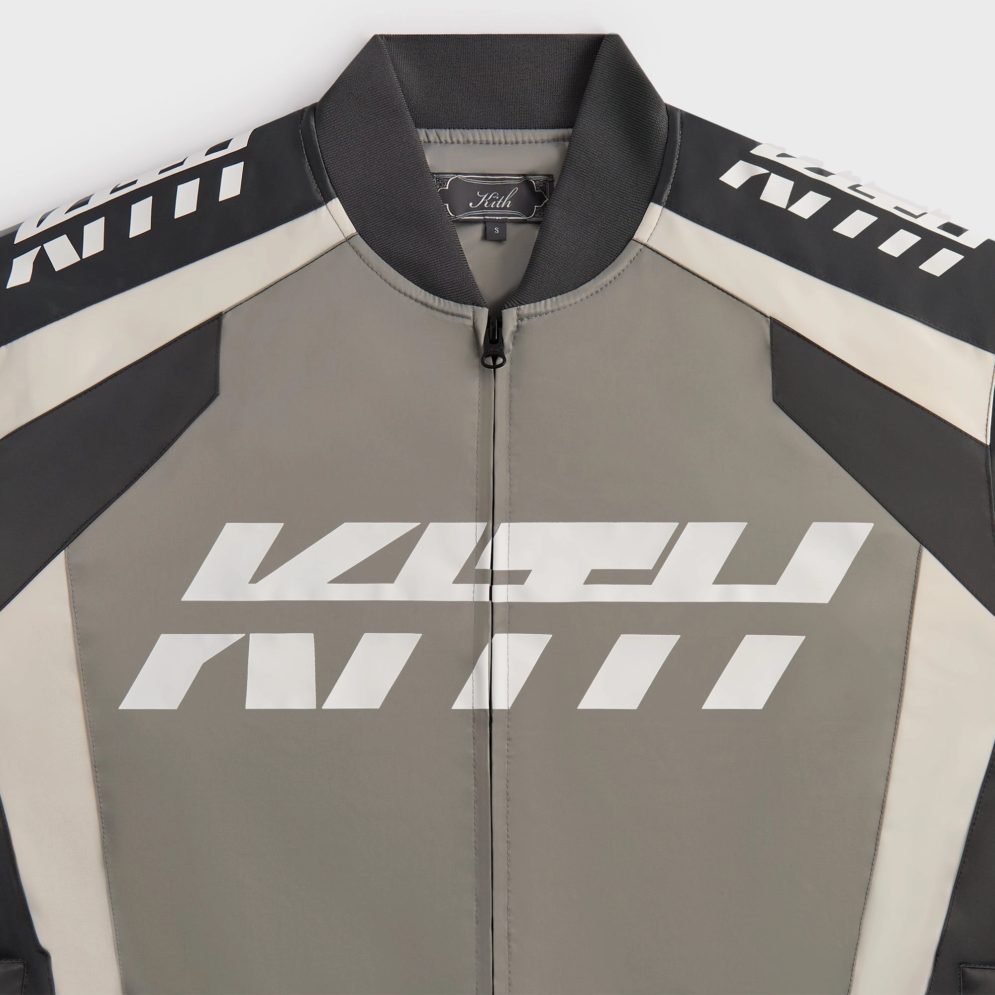 Magnetic Closure System Ultraviolet Protection Kith Racing Nylon Bomber Jacket - Steel