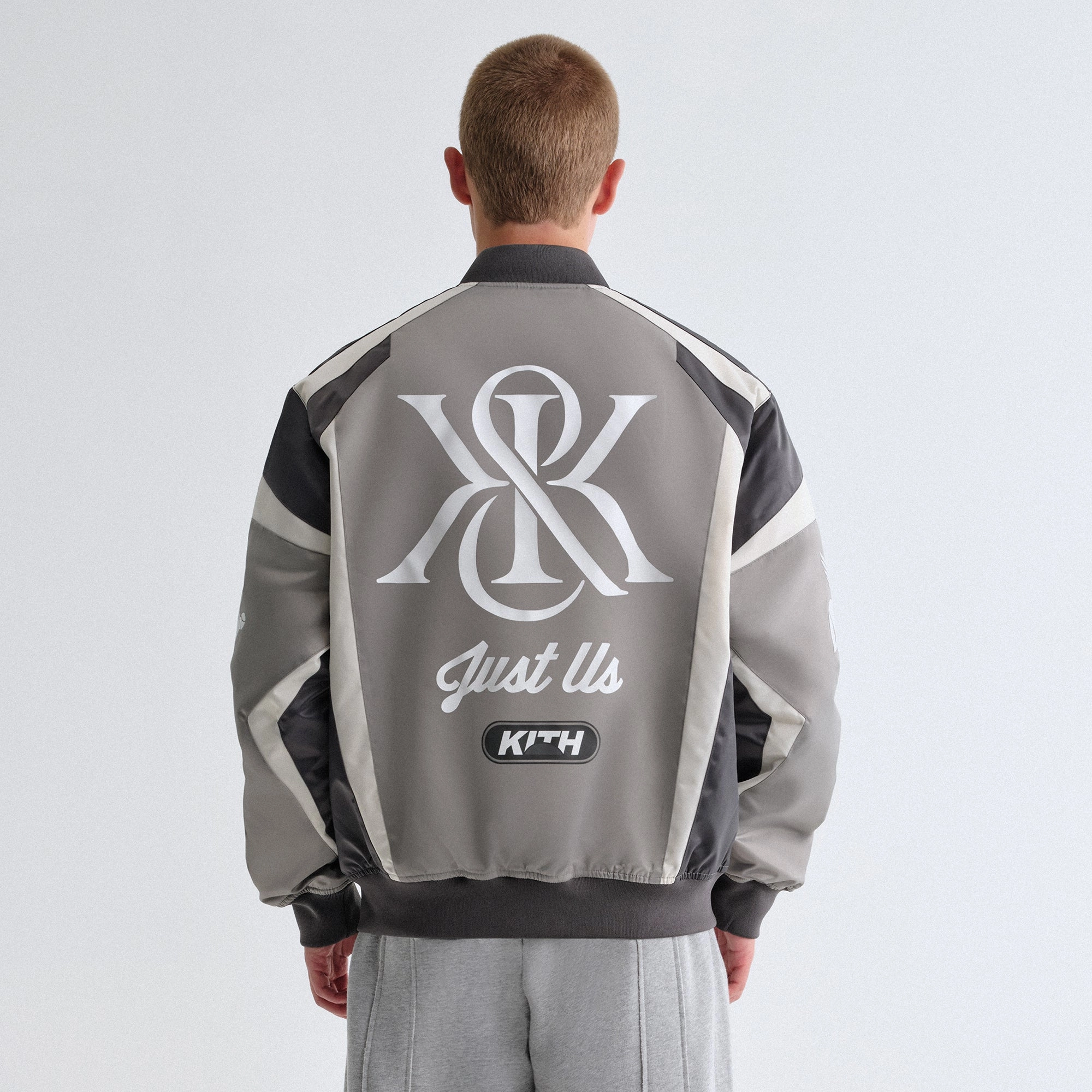 Durable Chill Piece Minimal Detail Kith Racing Nylon Bomber Jacket - Steel