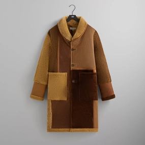 Kith Shearling Patchwork Becker Coat - Mesa Adjustable hood design Taped Edges