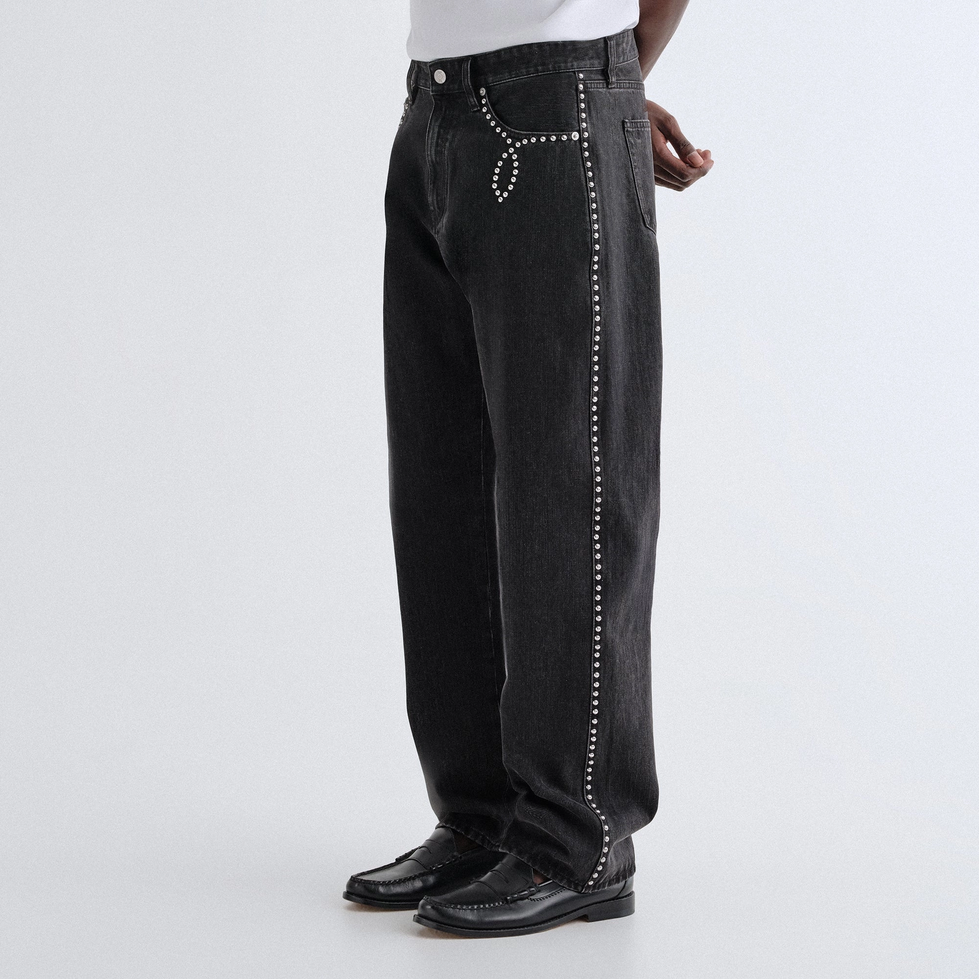 Soft Stretch Layered Style Kith Studded Denim Webster Chill - Xavier Wash