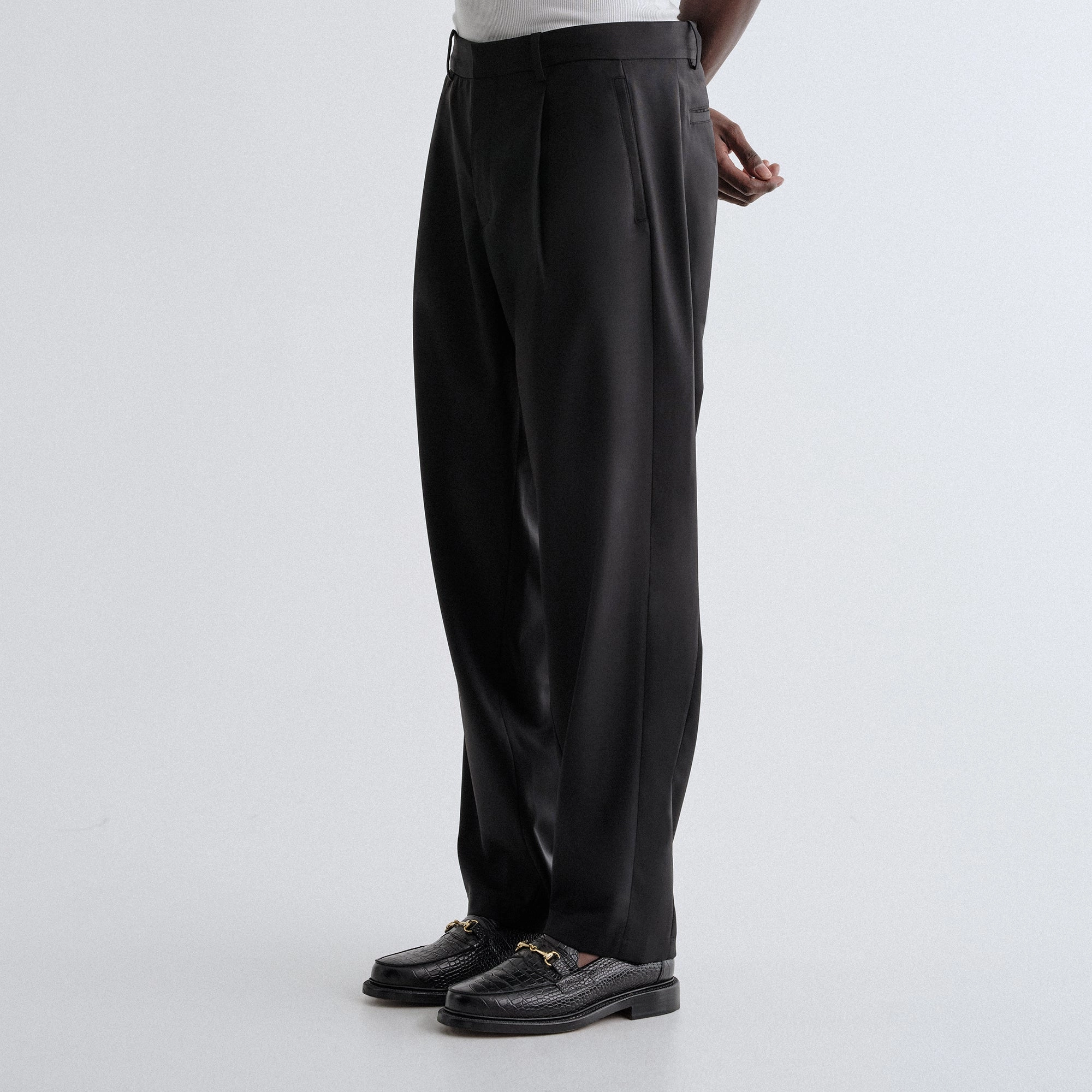 Versatile Layering Street Active Kith Tropical Wool Callum Trouser - Black