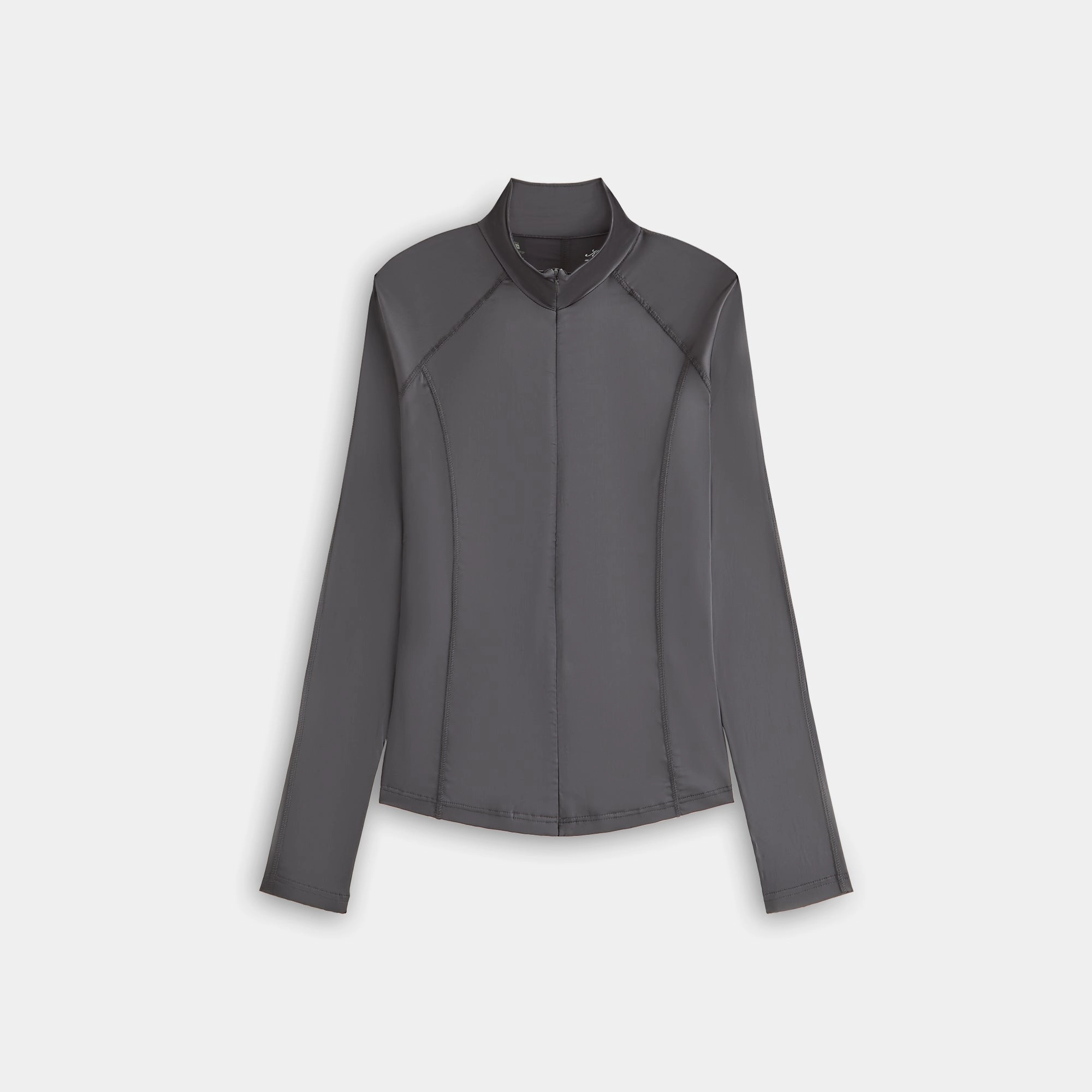 Kangaroo Pocket Kith Women Alida Stretch Satin Zip Top - Void