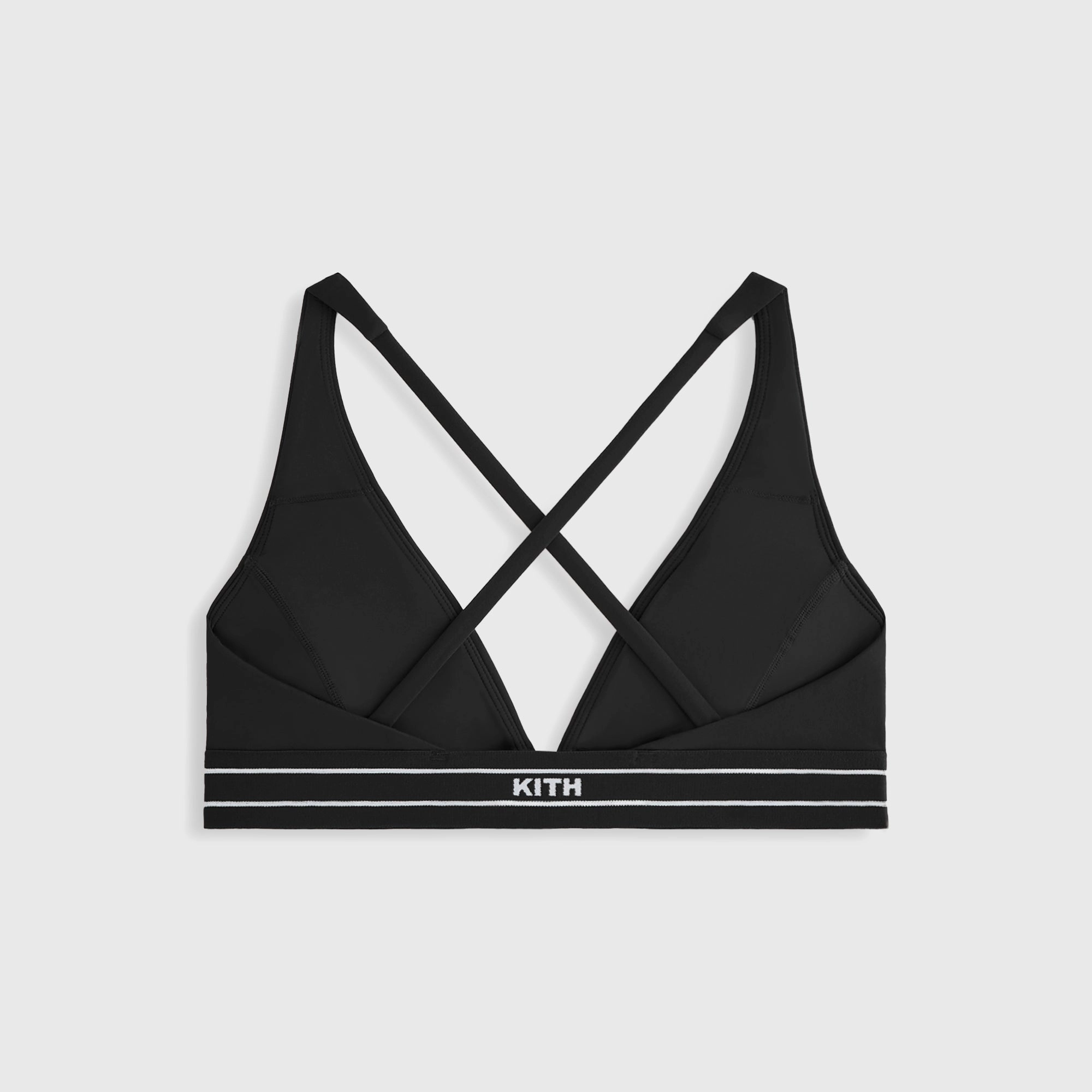 Kith Women Cay Plunge Active Bra - Black Thin fabric