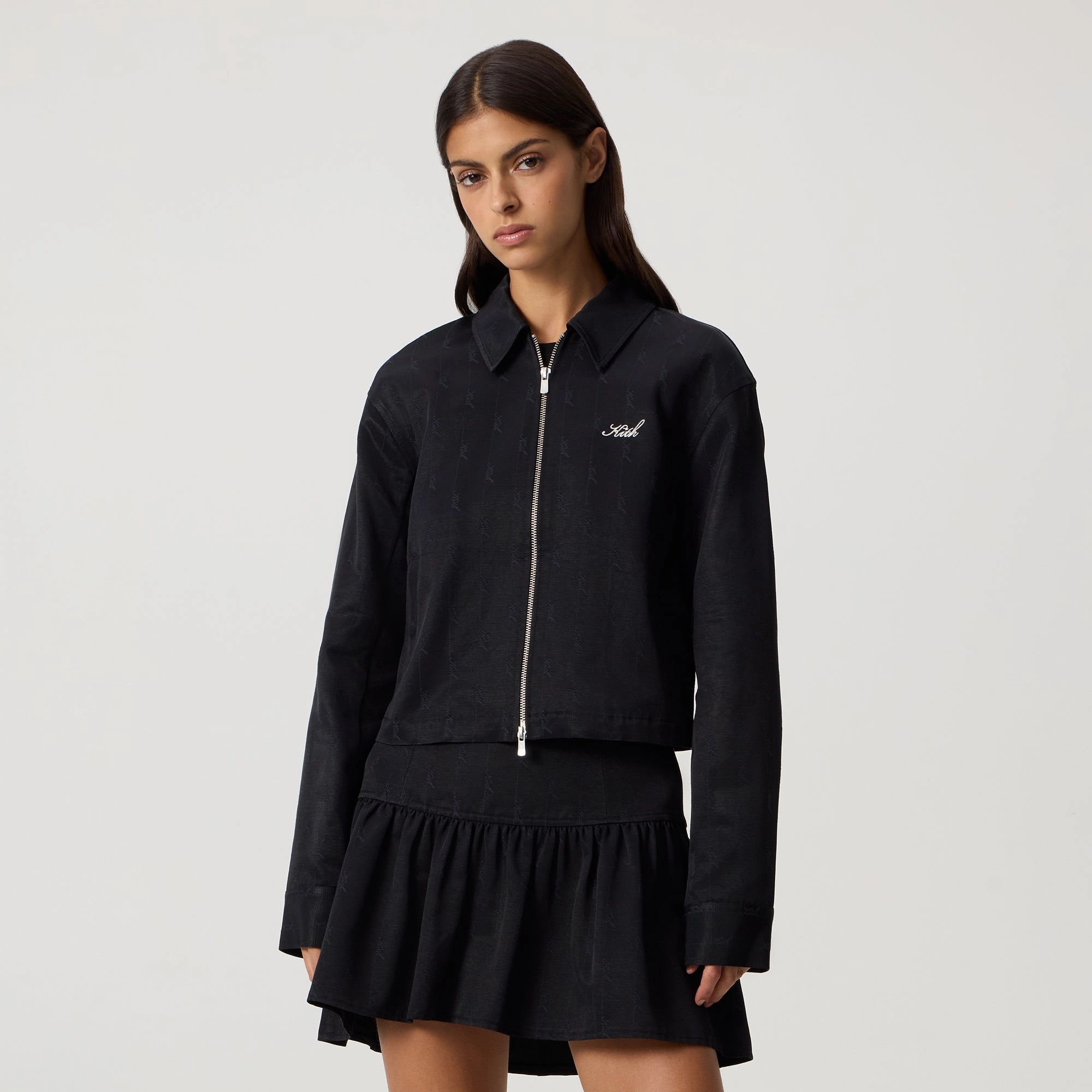 Kith Women Corwin Script Faille Jacket - Black Daywear Staple UV Protection