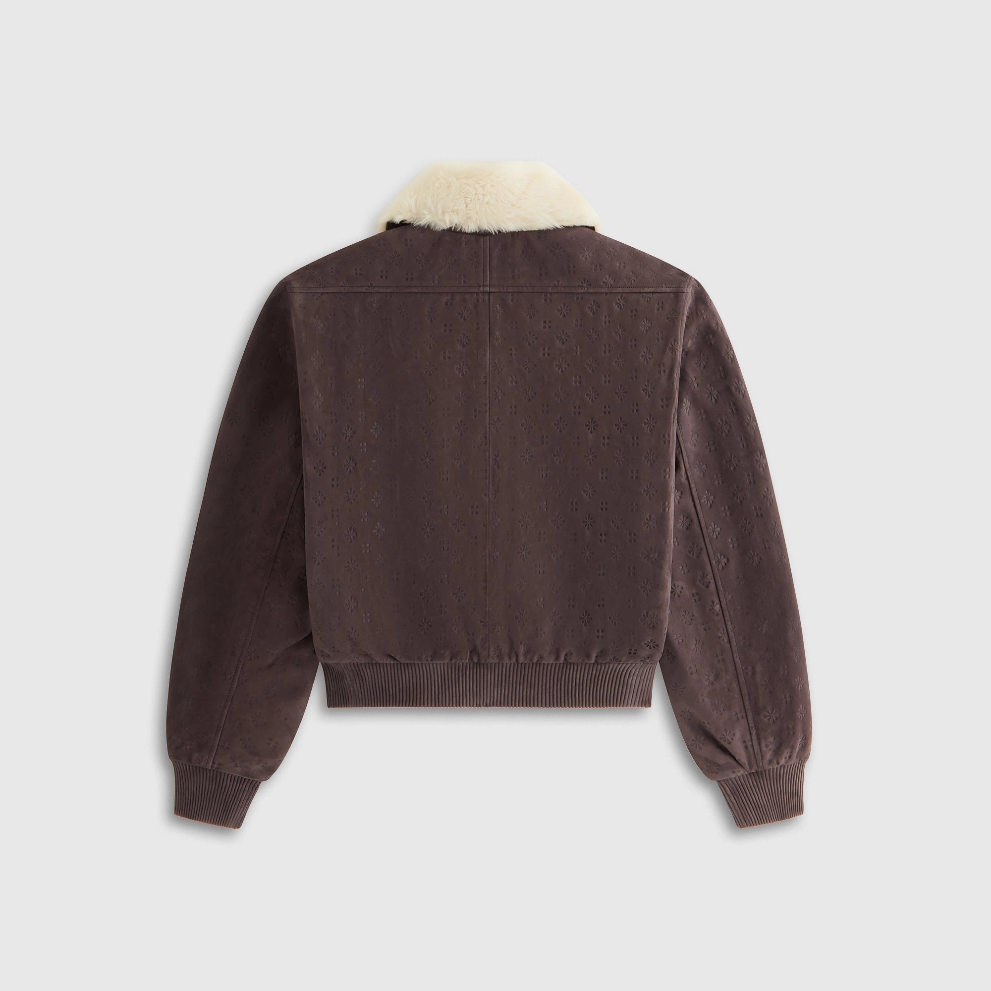 Kith Women Dalton Debossed Suede Bomber - Hematite Shawl Lapel