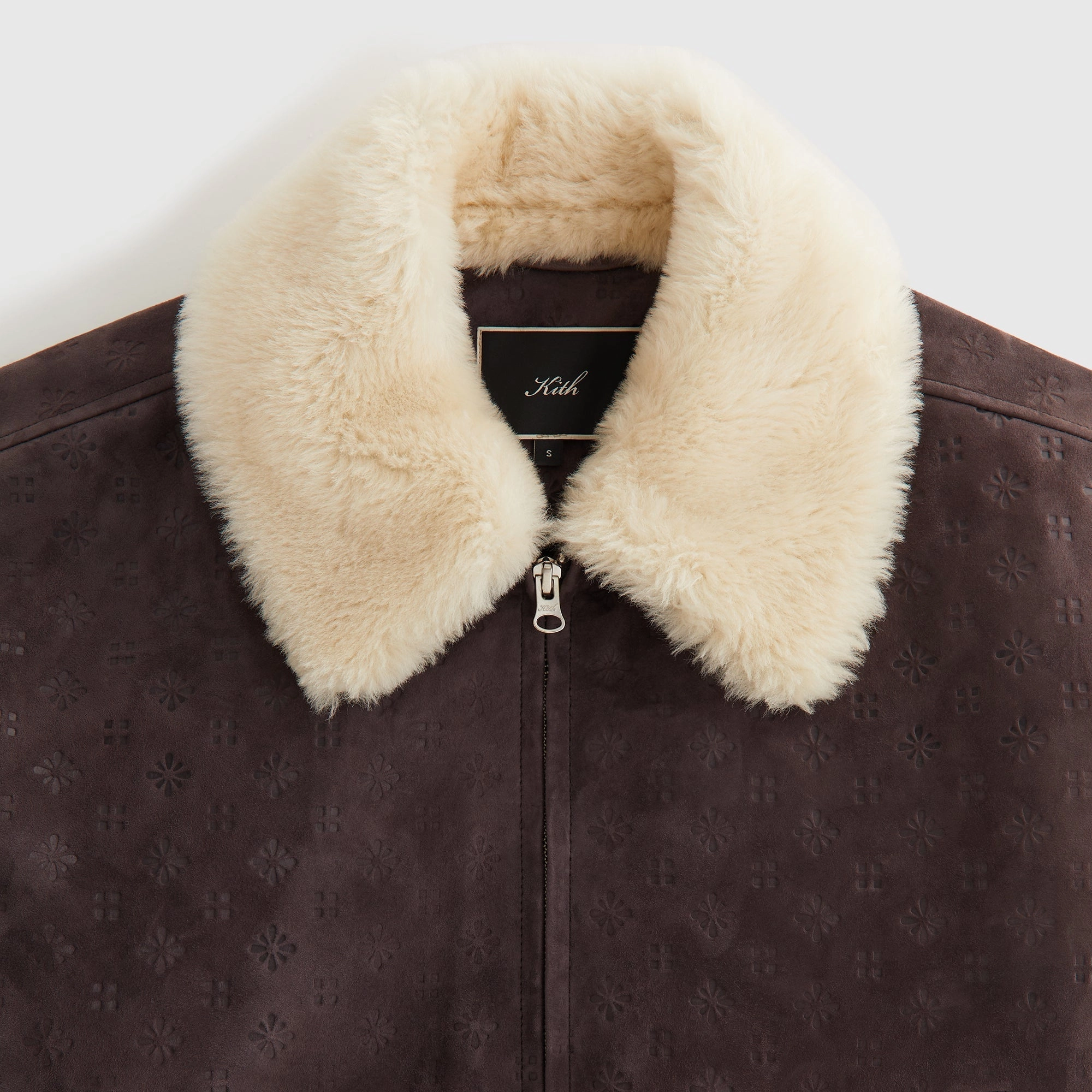 Kith Women Dalton Debossed Suede Bomber - Hematite Wool blend