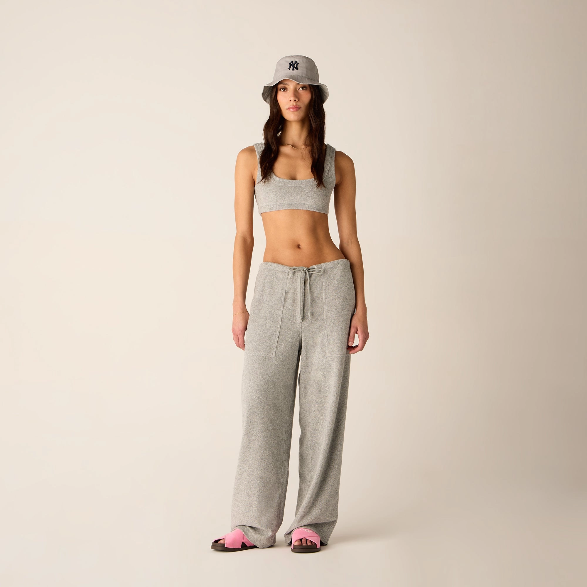 Tagless Labeling Kith Women Doyers III Towel Terry Pant - Medium Heather Grey