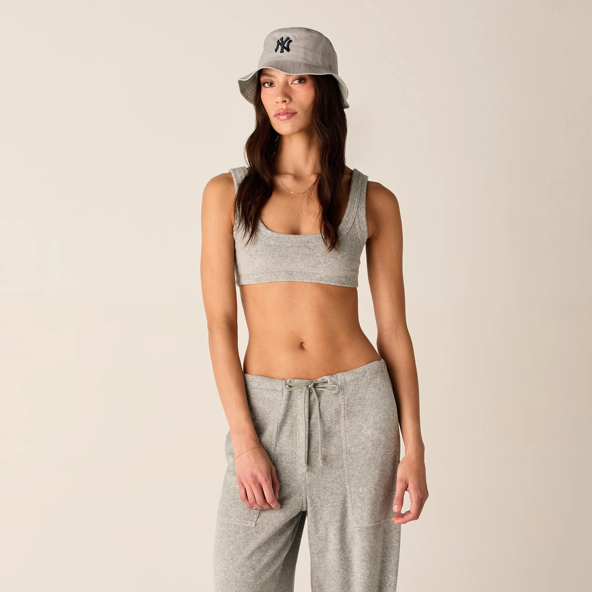 Kith Women Elle II U-Neck Towel Terry Bra - Medium Heather Grey Modern Runners Casual Day Seniors