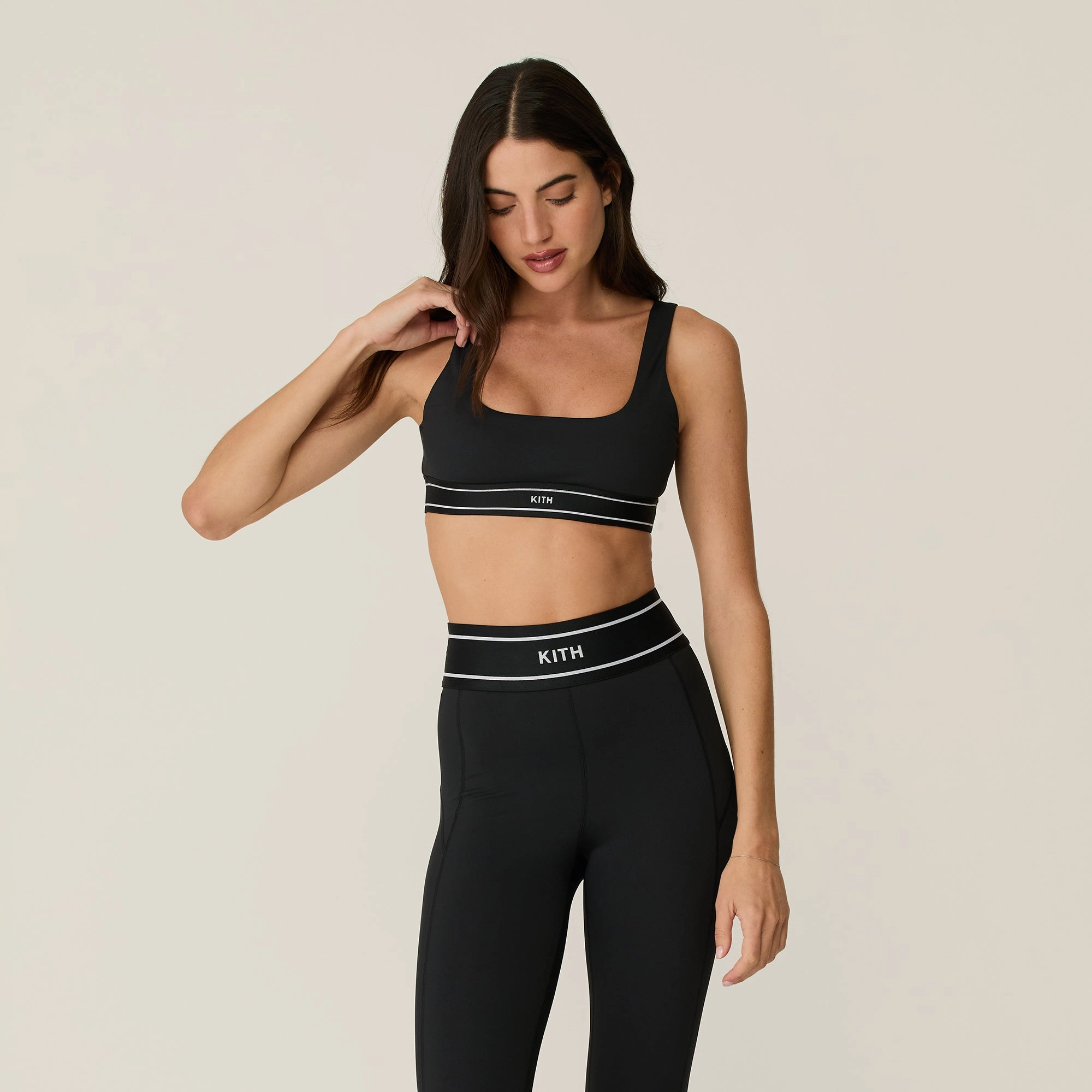 Kith Women Elle U-Neck Active Bra - Black LintResistant Surface