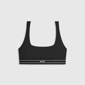 Kith Women Elle U-Neck Active Bra - Black Quick-Dry Seniors