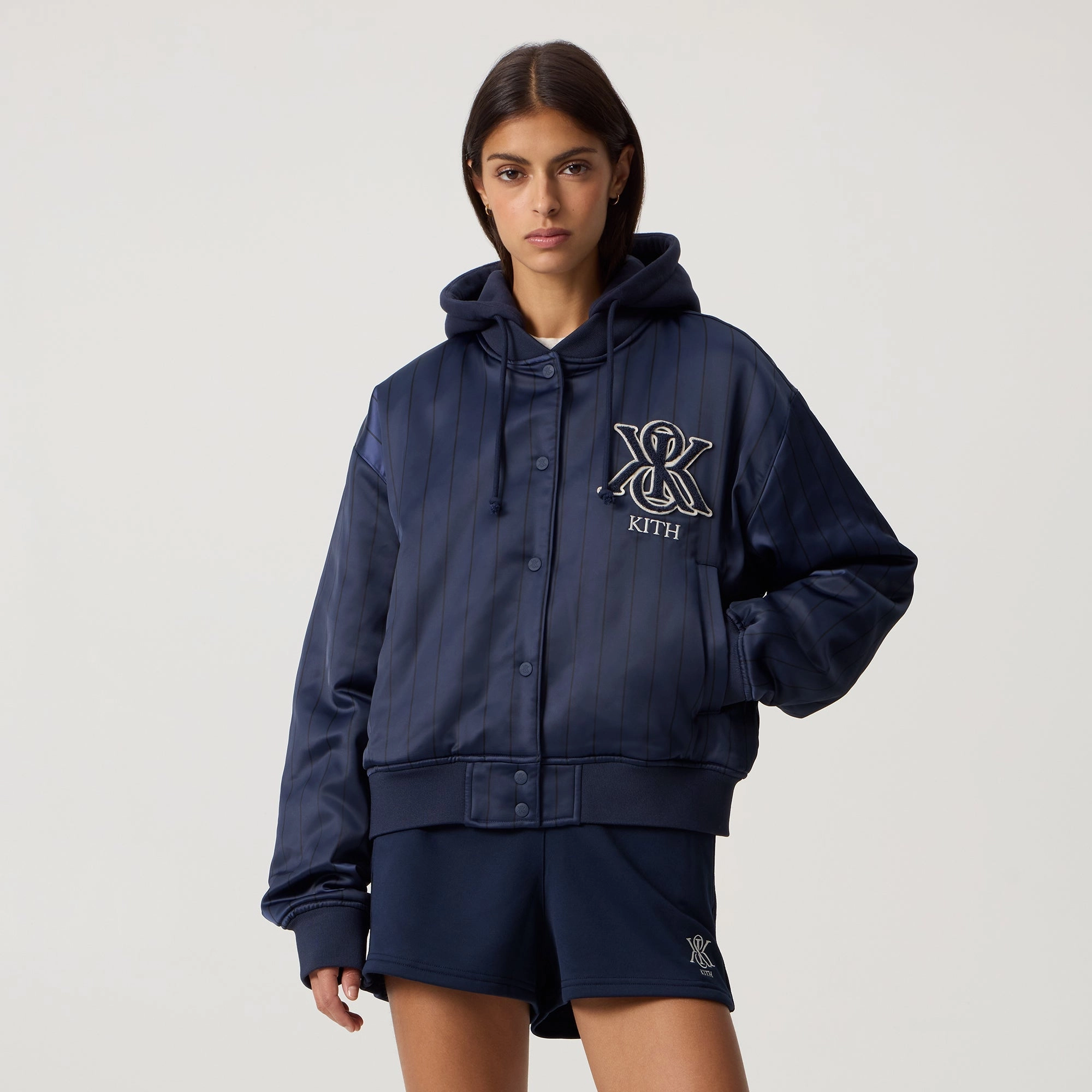 Mid Length Cut HiddenPockets Kith Women Gorman Jacket - Nocturnal