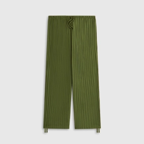 Kith Women Kavi II Plisse Drawstring Pant - Kelp Feminine Cut MultiPocketDesign