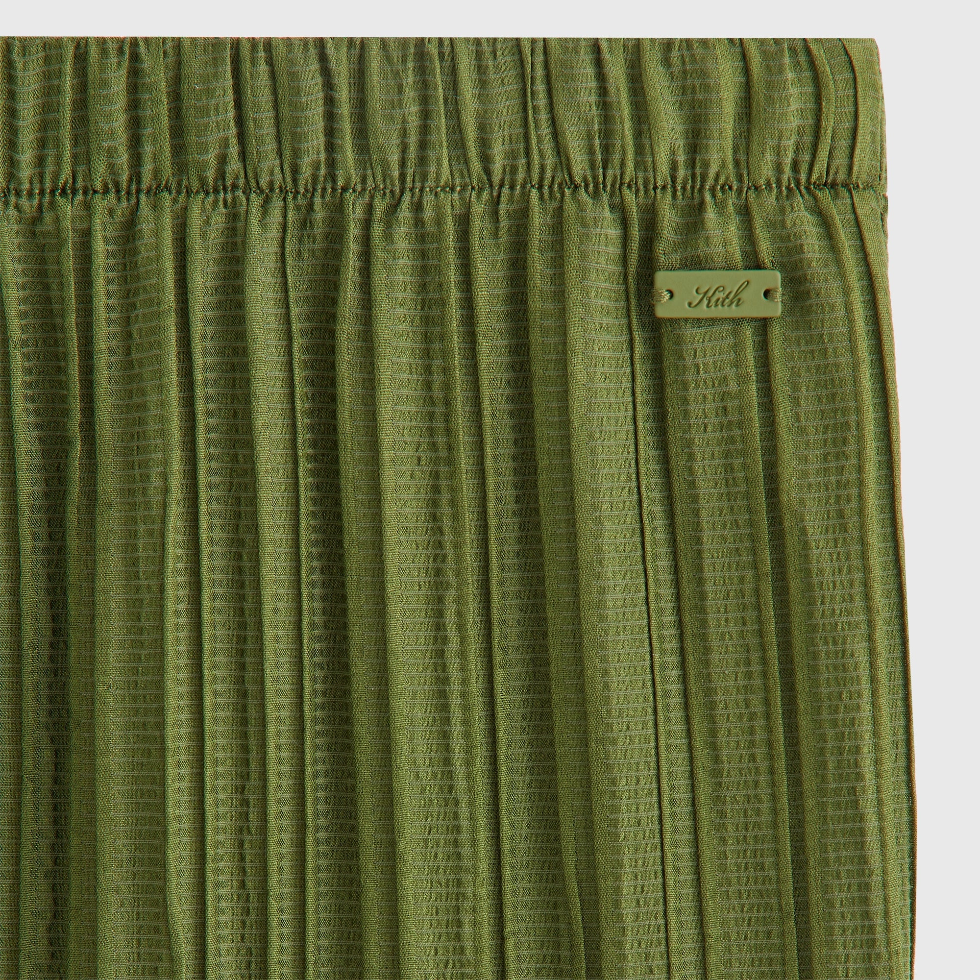 Kith Women Kavi II Plisse Drawstring Pant - Kelp Contoured Panel Design