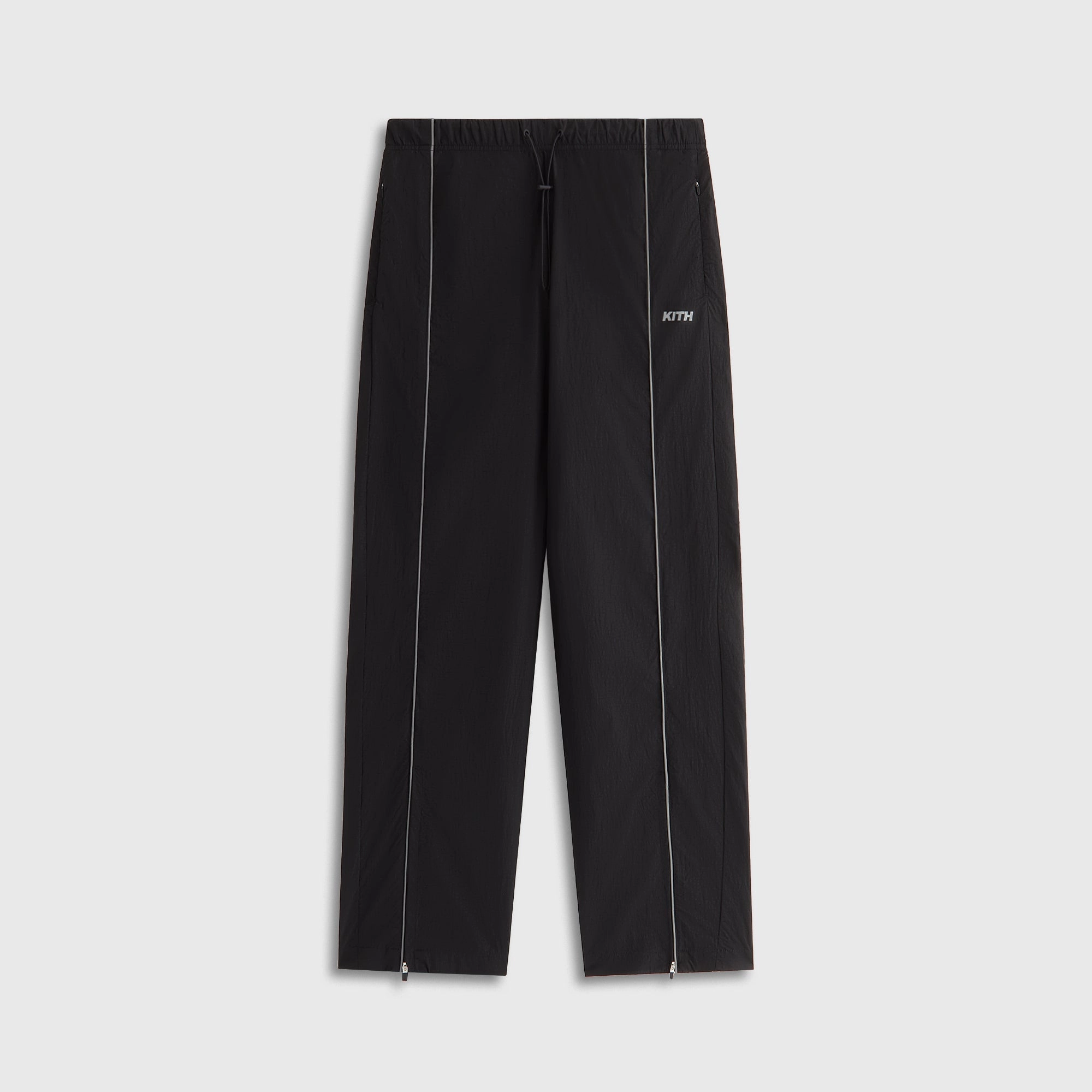 High Rise Sleek Design Kith Women Lowen Nylon Track Pant - Black