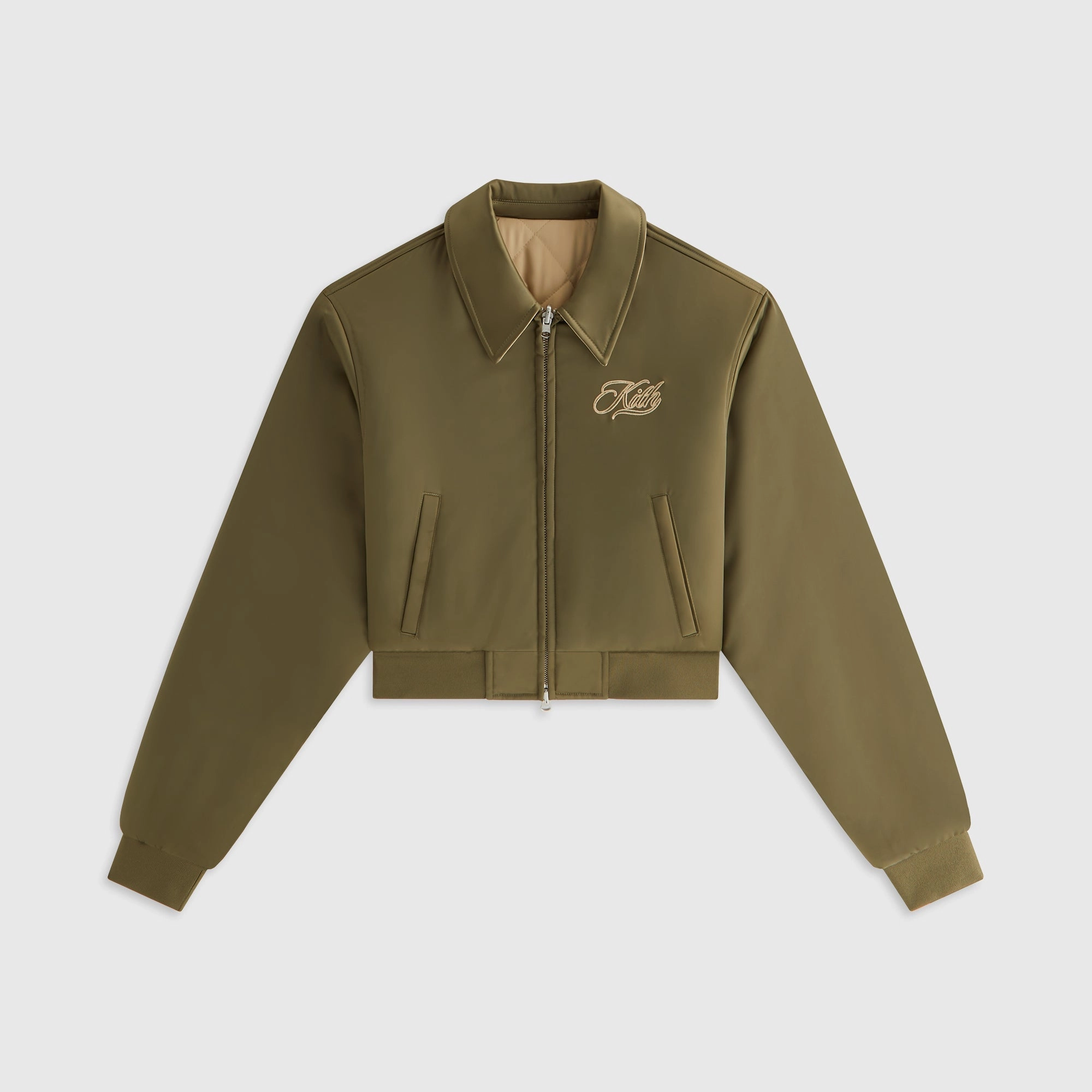 Holiday Trip UV Protection Kith Women Reversible Landry IV Cropped Satin Bomber Jacket - Canopy