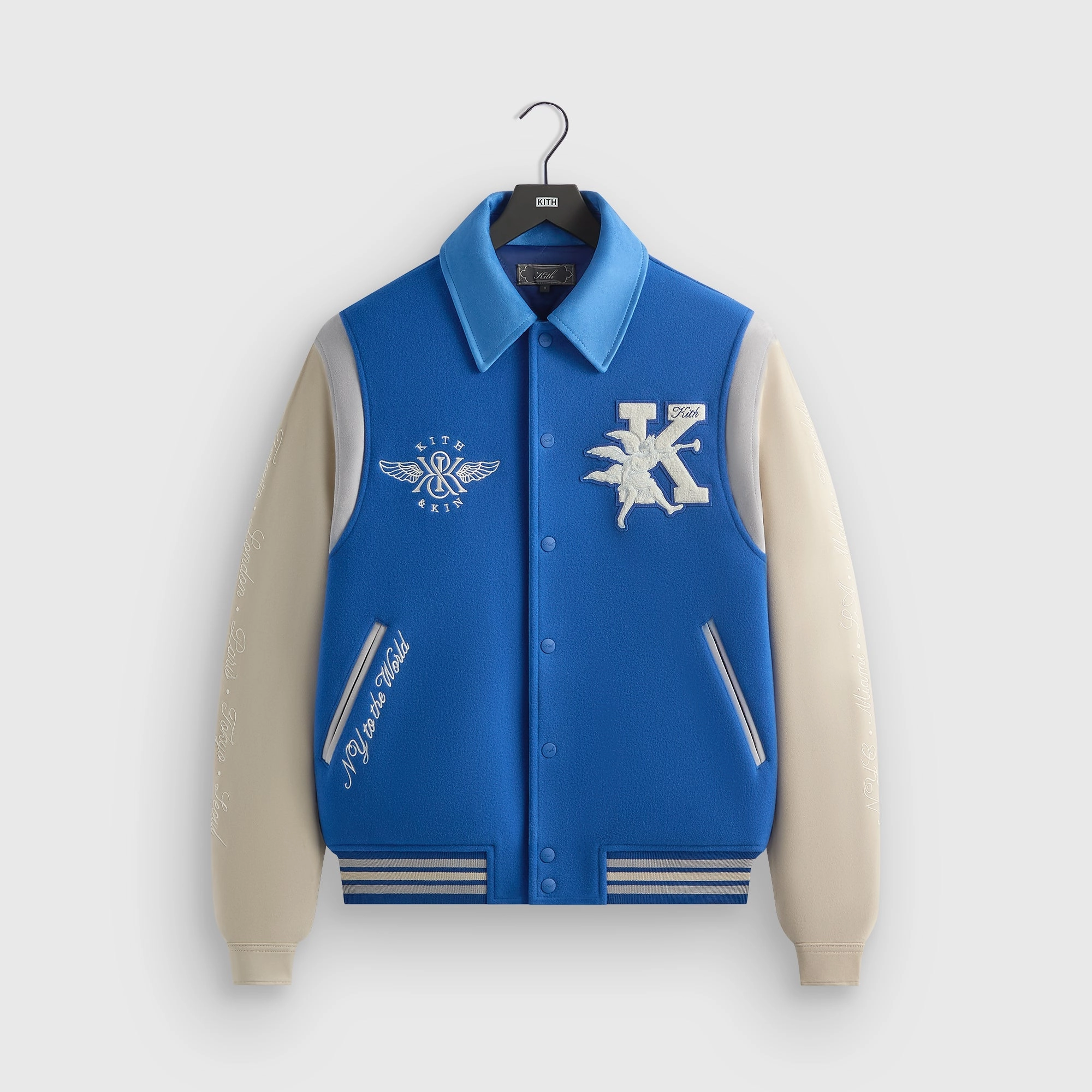 Auxiliary Attachment Points Kith Wool & Microsuede Varsity Jacket - Cyclone