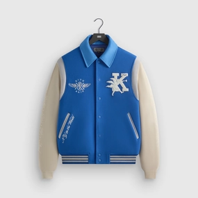 Auxiliary Attachment Points Kith Wool & Microsuede Varsity Jacket - Cyclone