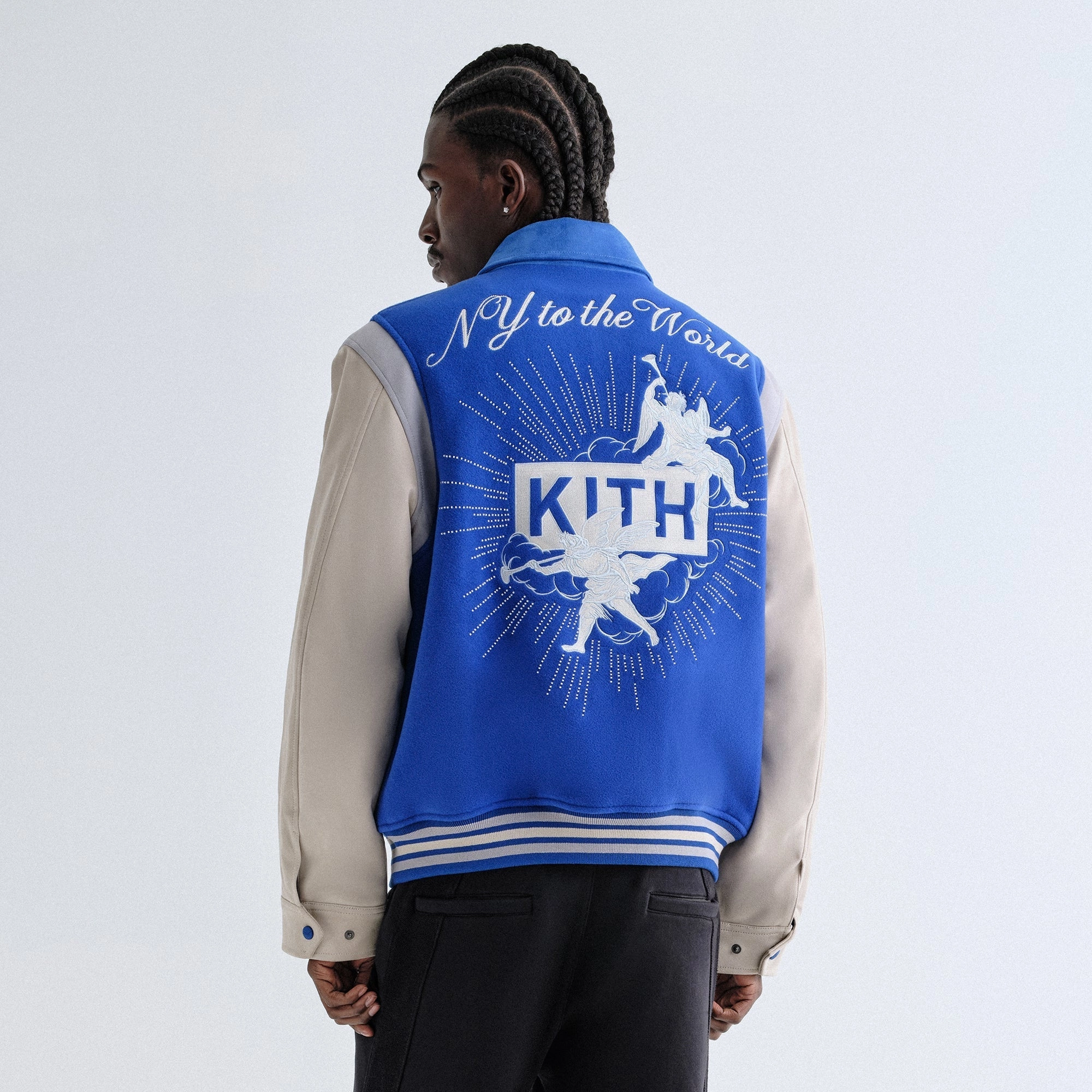 Ultra Light Packable Kith Wool & Microsuede Varsity Jacket - Cyclone