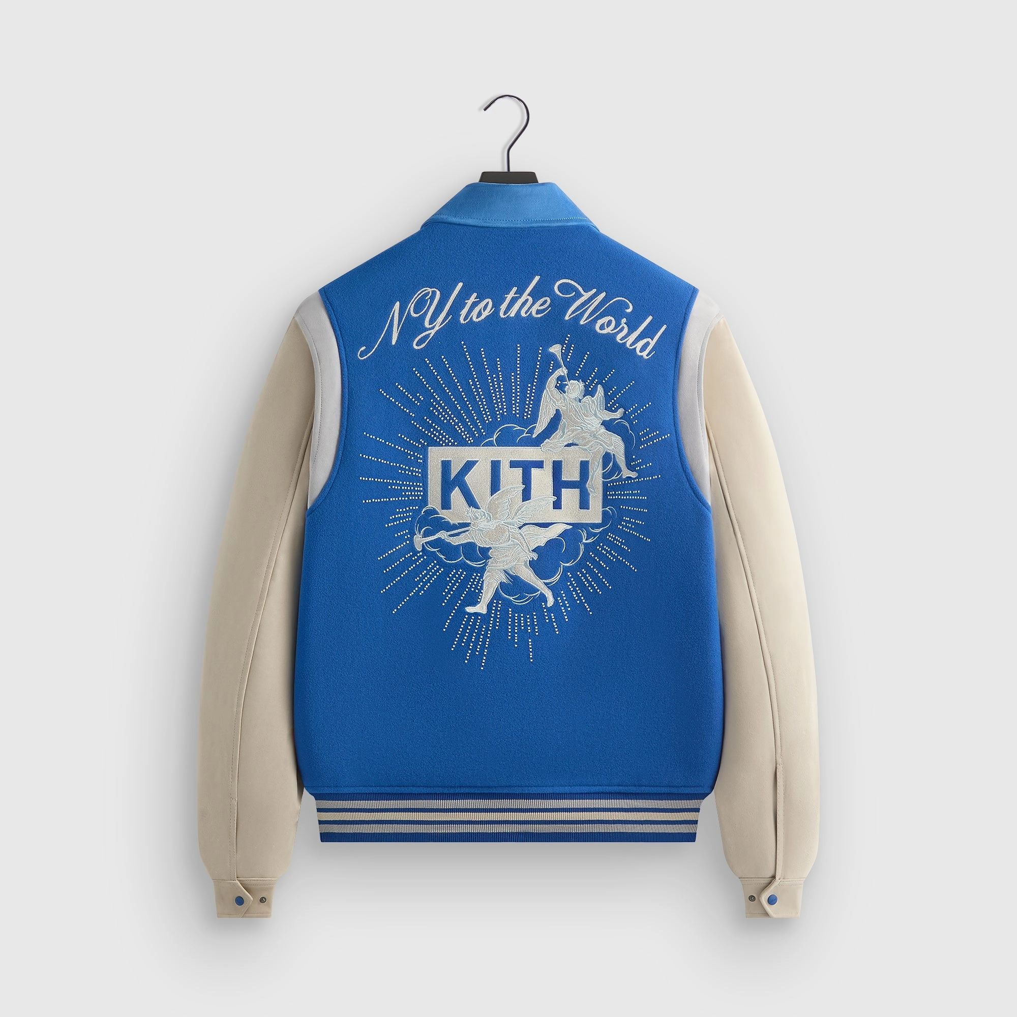 Kith Wool & Microsuede Varsity Jacket - Cyclone Plaid Print