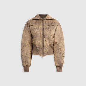 KNWLS Claw Bomber Jacket - Washed Dark Brown Single Buttons