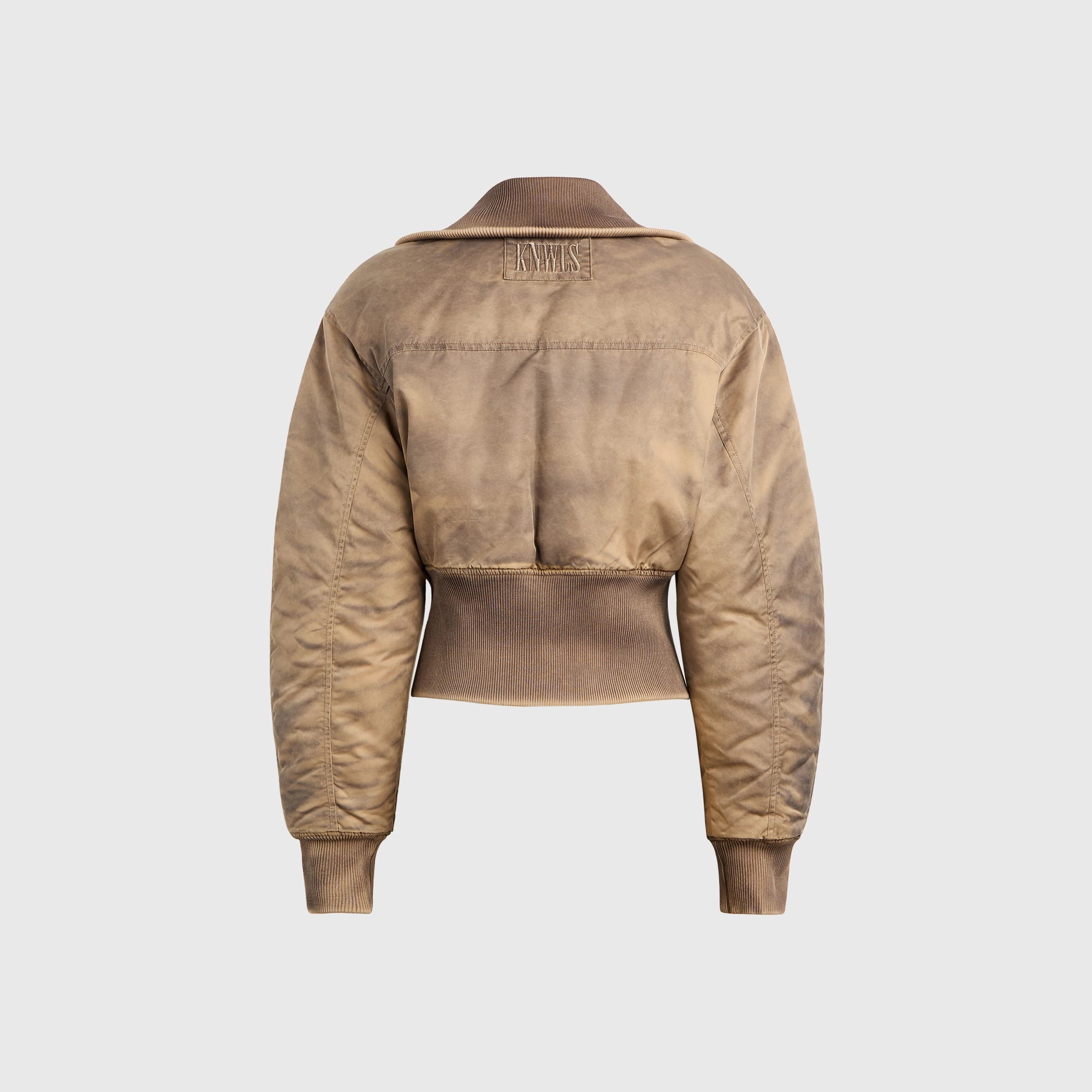 Stretch Comfort Design Snap Closures KNWLS Claw Bomber Jacket - Washed Dark Brown