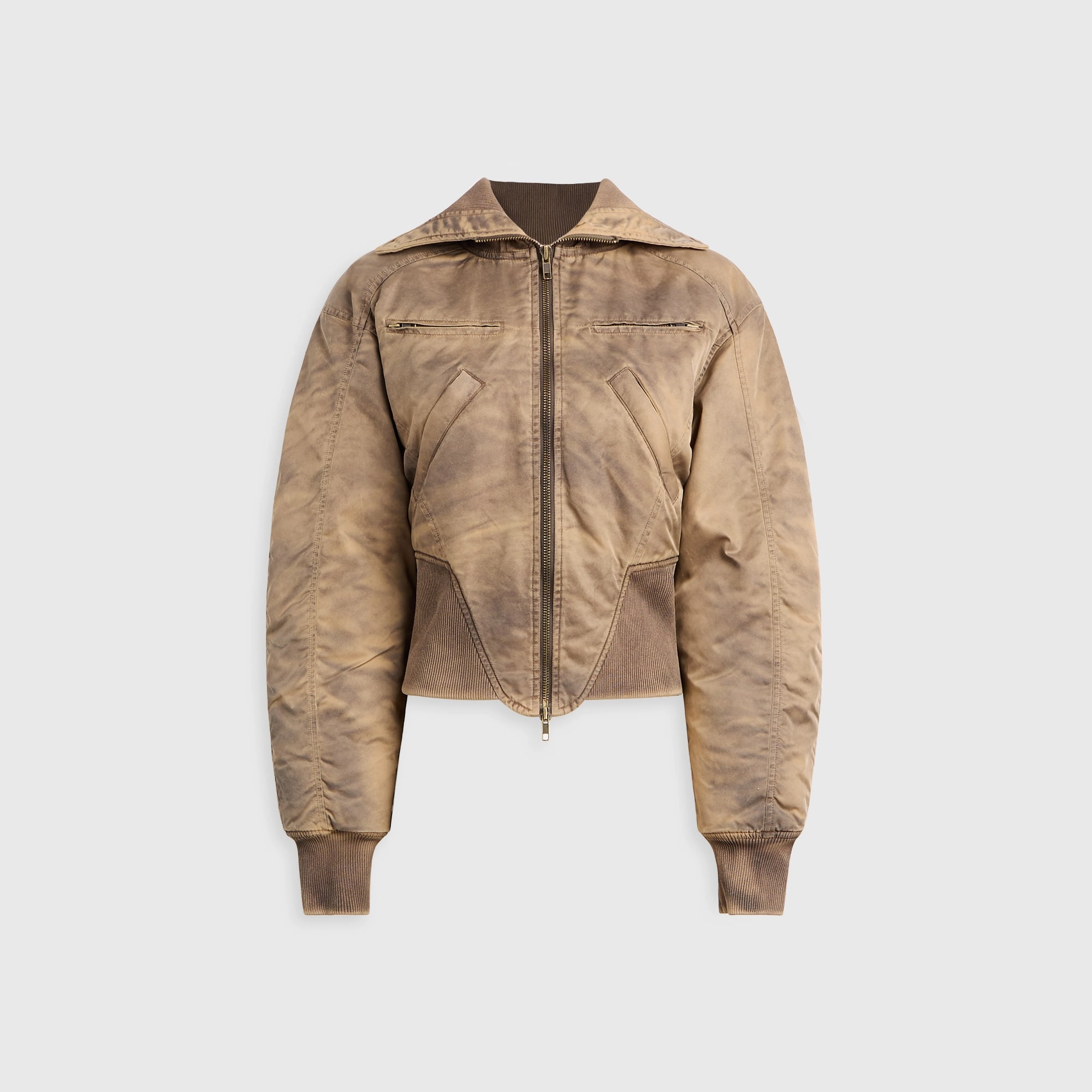 KNWLS Claw Bomber Jacket - Washed Dark Brown Single Buttons