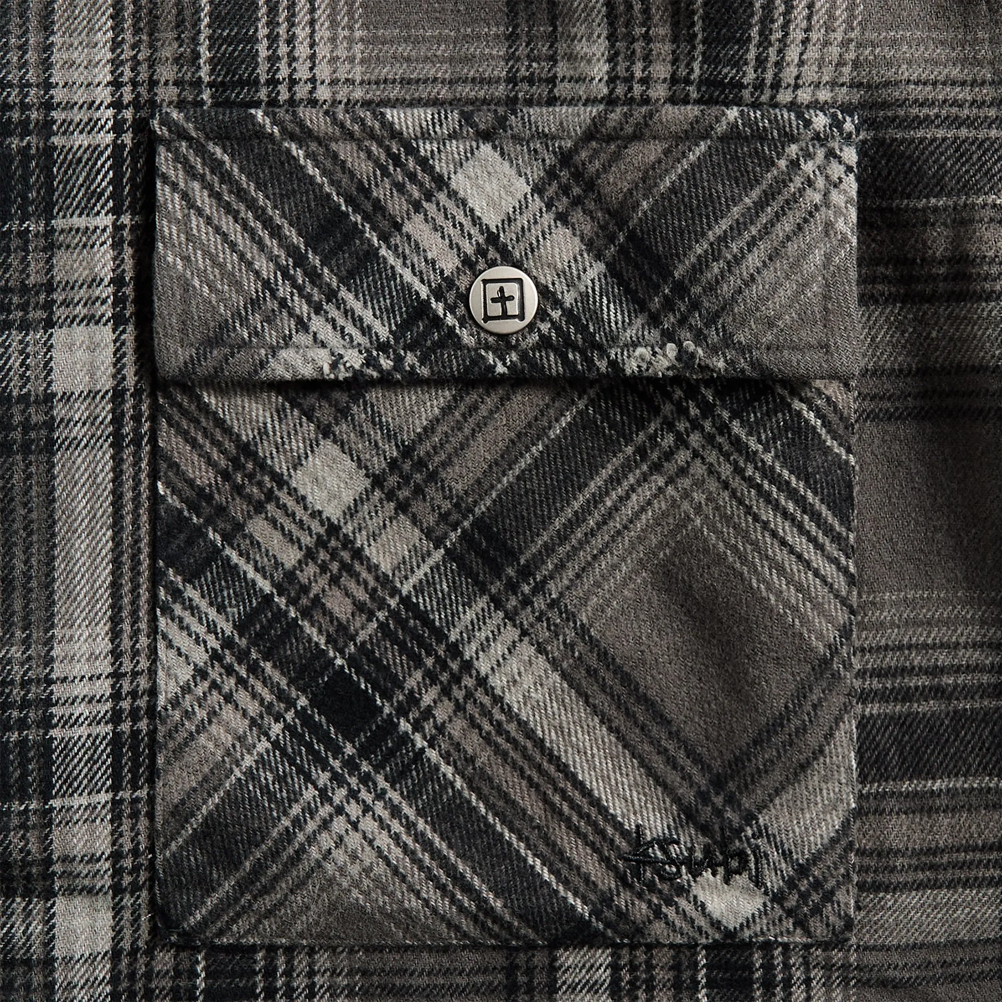 Neutral Colors Ksubi Snakebite Shirt - Check Charcoal