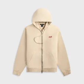 Ksubi Zipped Denim Hoodie - Ecru Cold Weather