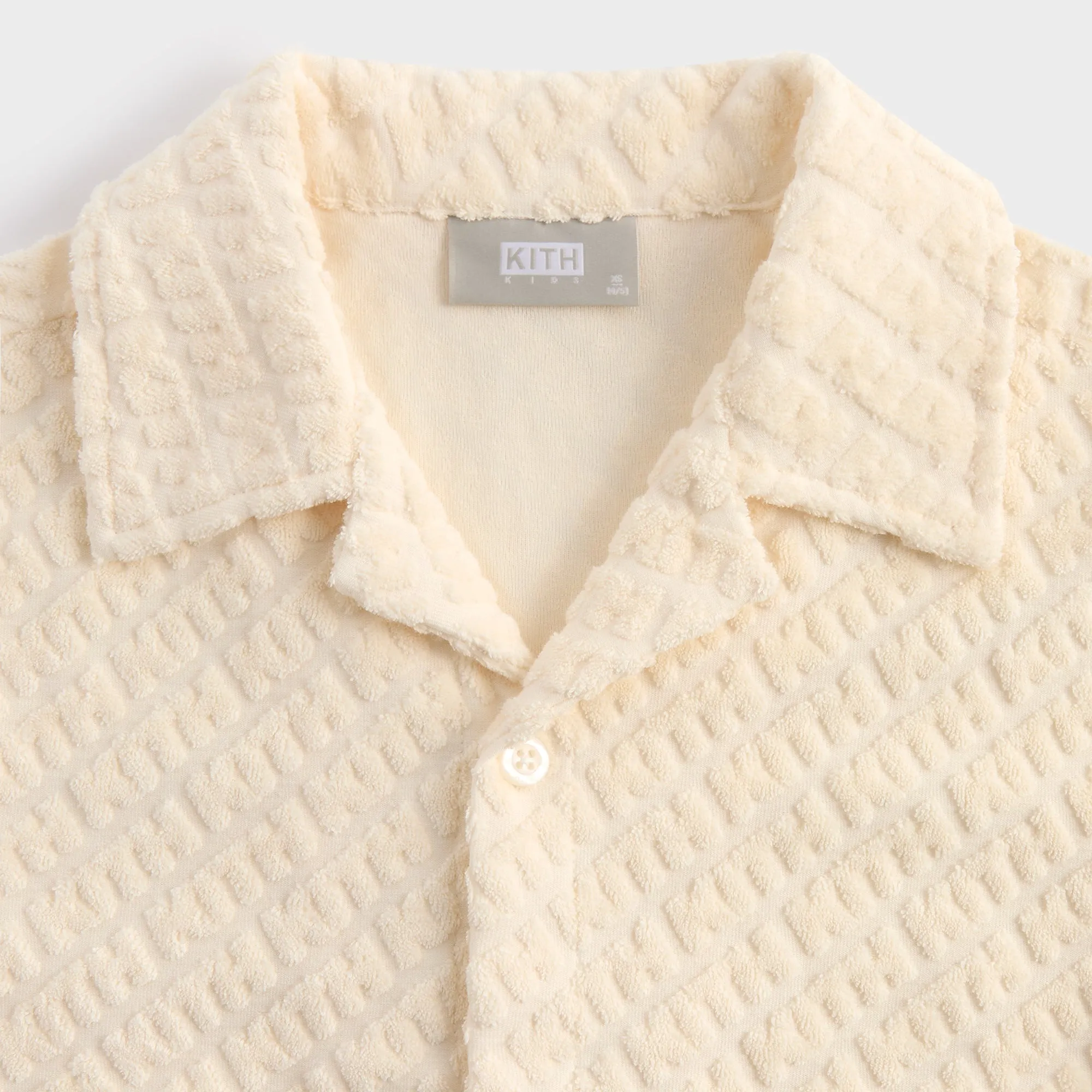 High-End Look Smooth Zipper Design Kith Kids Monogram Terry Camp Shirt - Silk