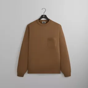 Kith Long Sleeve Leonard Pocket Tee - Earth Micro Perforated Fabric