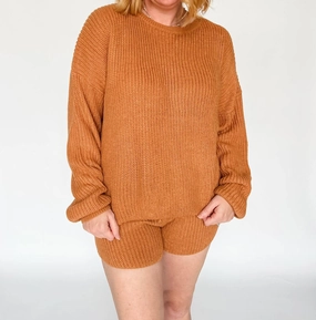 Laid Back Sweater Set In Mocha Adaptive Body Contouring Midweight Fabric