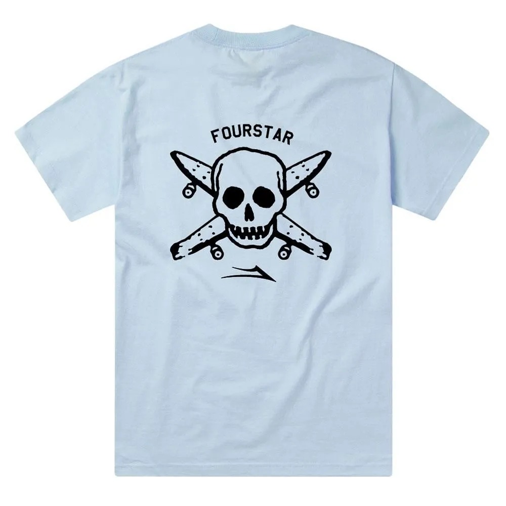 Lakai x Fourstar Street Pirate T-Shirt - Light Blue Active Fashion Tear Resistant