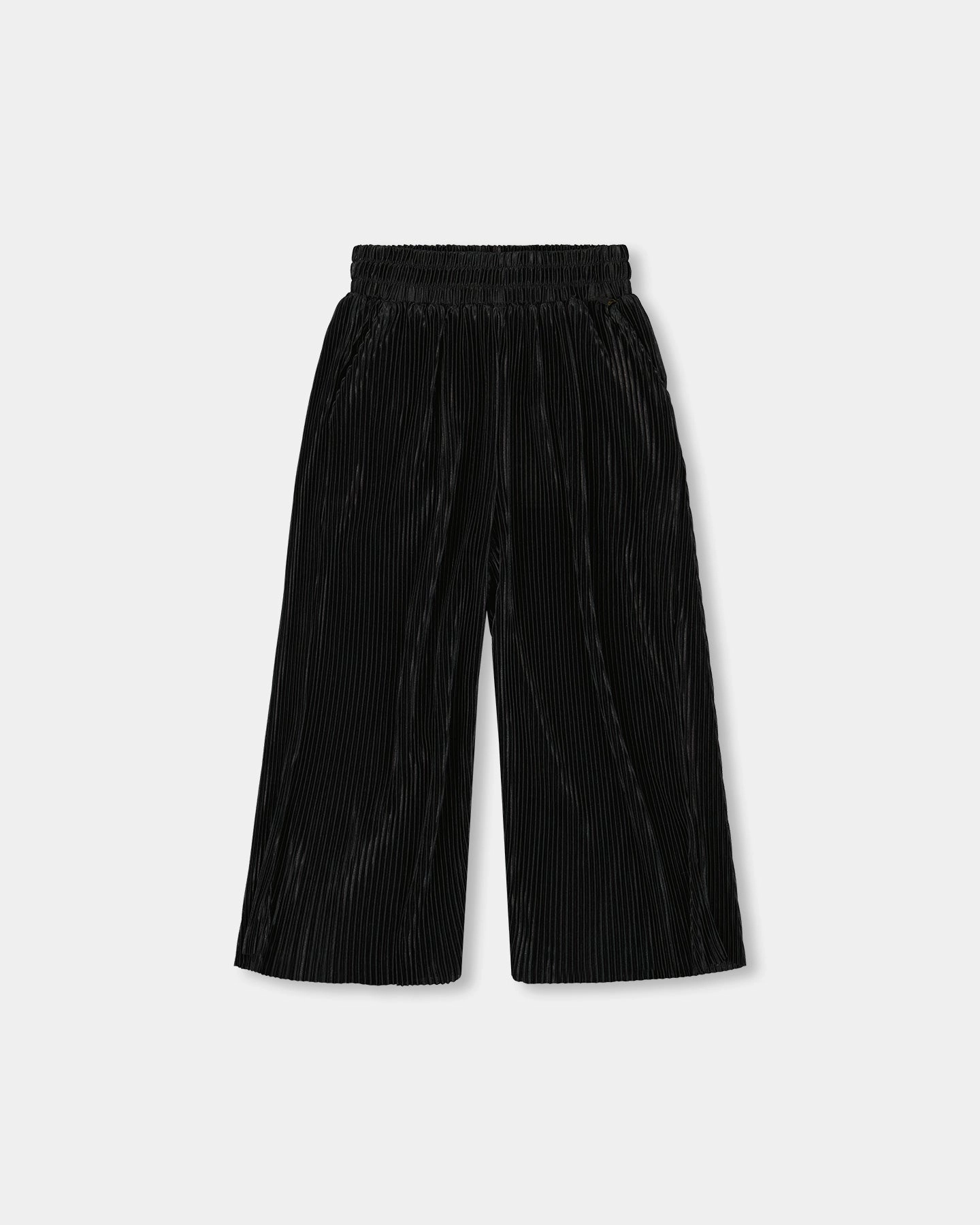 Casual Must-Have Wide Leg Pleated Pants Black