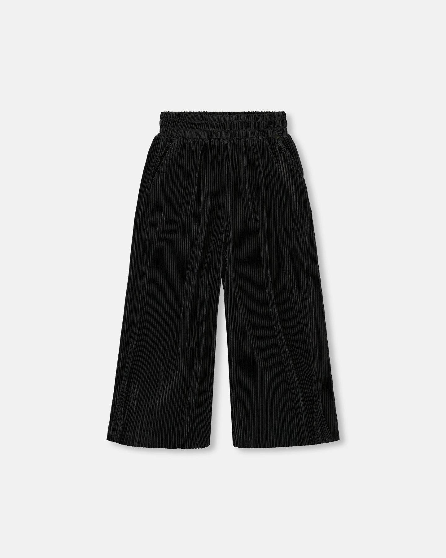 StretchMaterial All Day Wear Wide Leg Pleated Pants Black