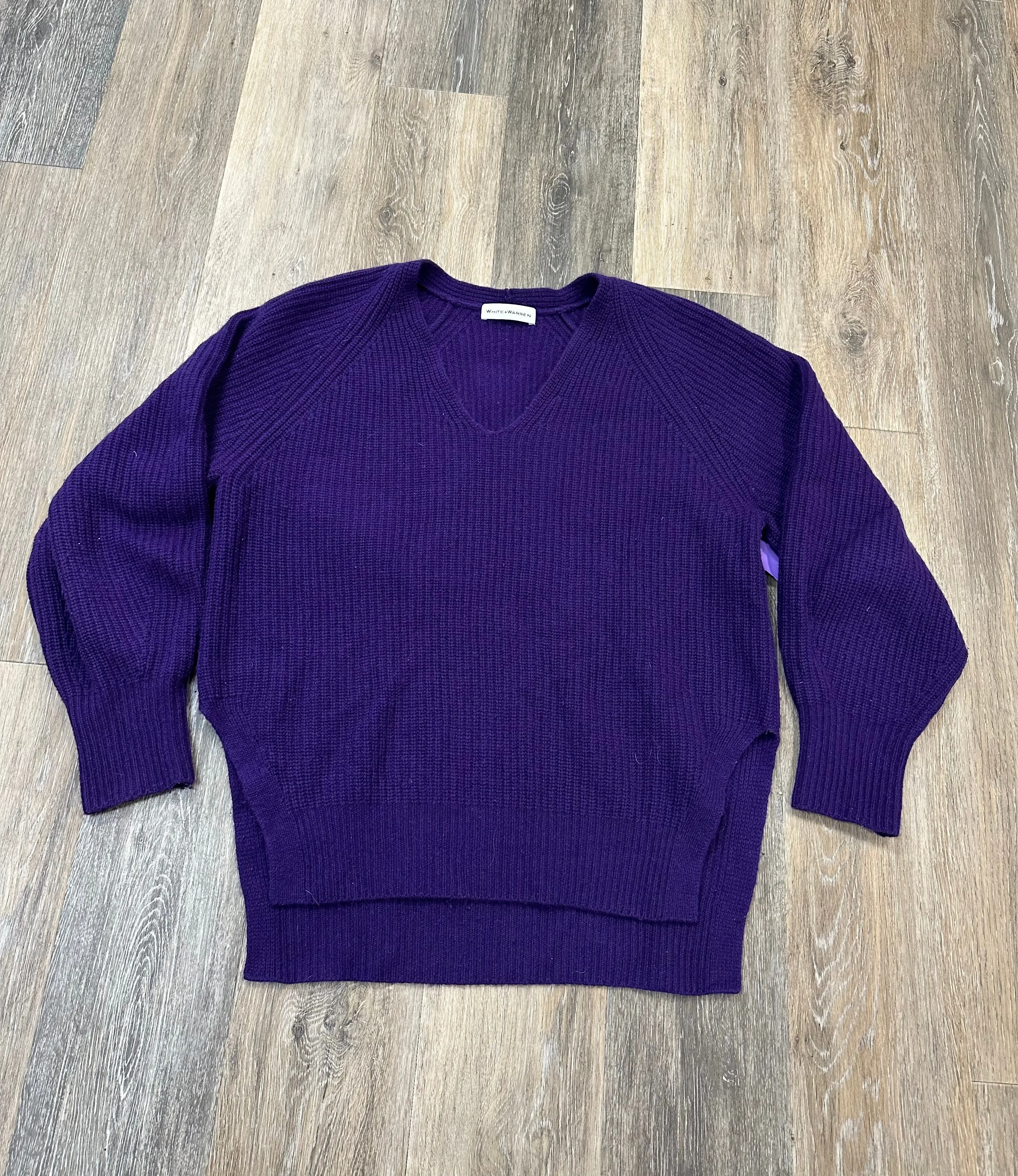 Sweater Cashmere By White And Warren In Purple, Size: M AbrasionResistant Fabric