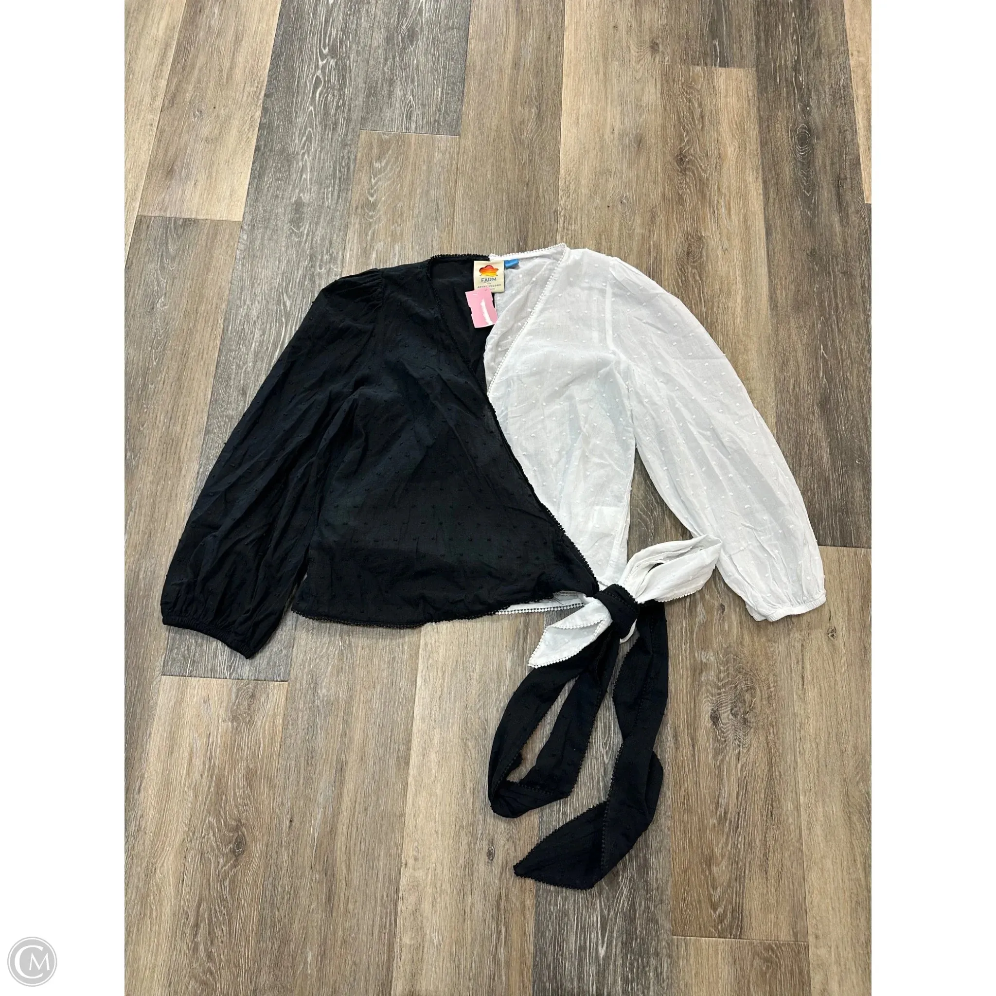 Blouse Long Sleeve By Farm Rio In Black & White, Size: S AllDayComfort