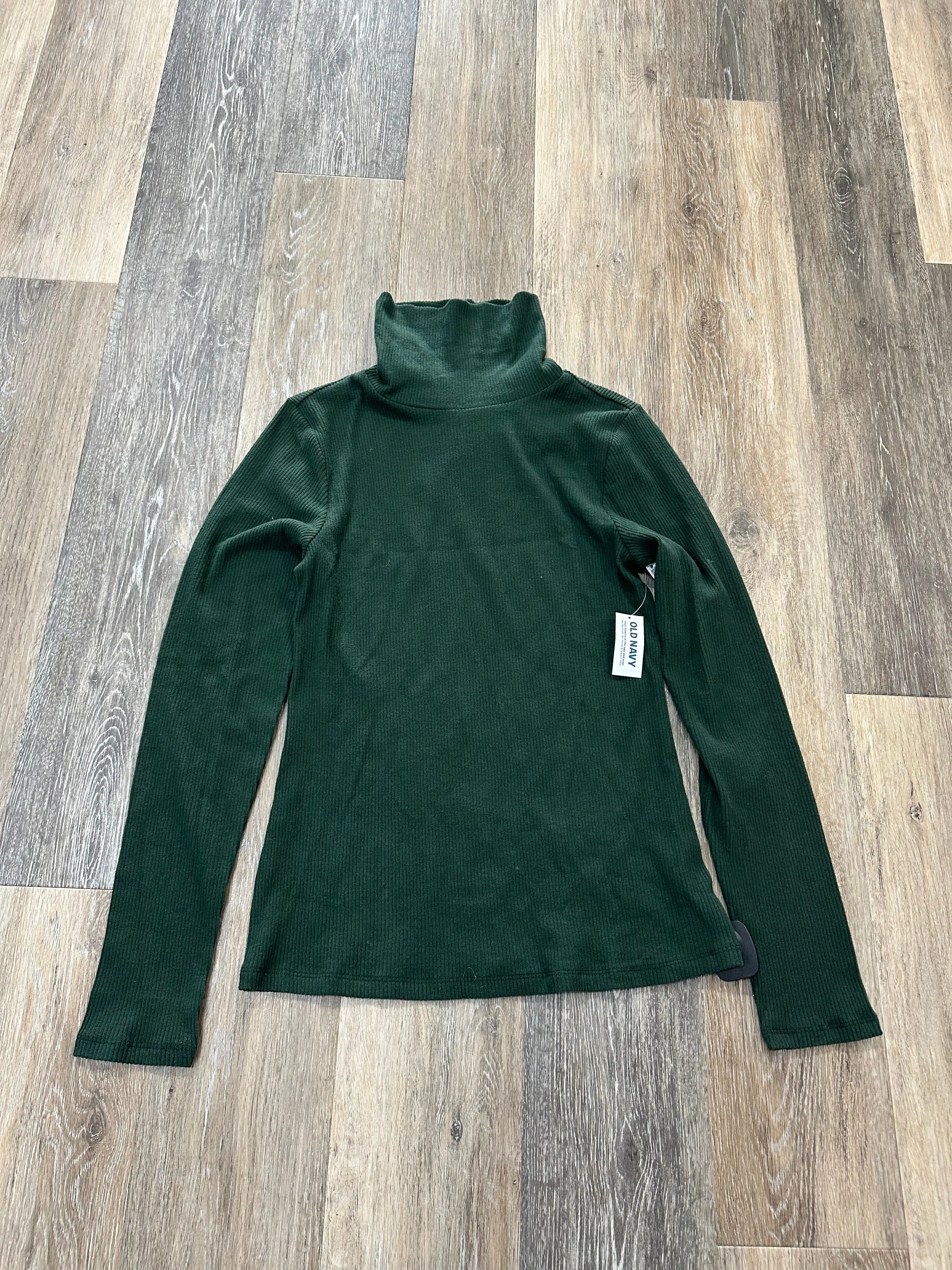 Top Long Sleeve By Old Navy In Green, Size: L Taped Neckline
