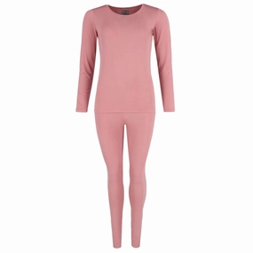 Women's Thermal Underwear Long Sleeve and Pant Set Brushed Inner Layer Comfort Fit Design