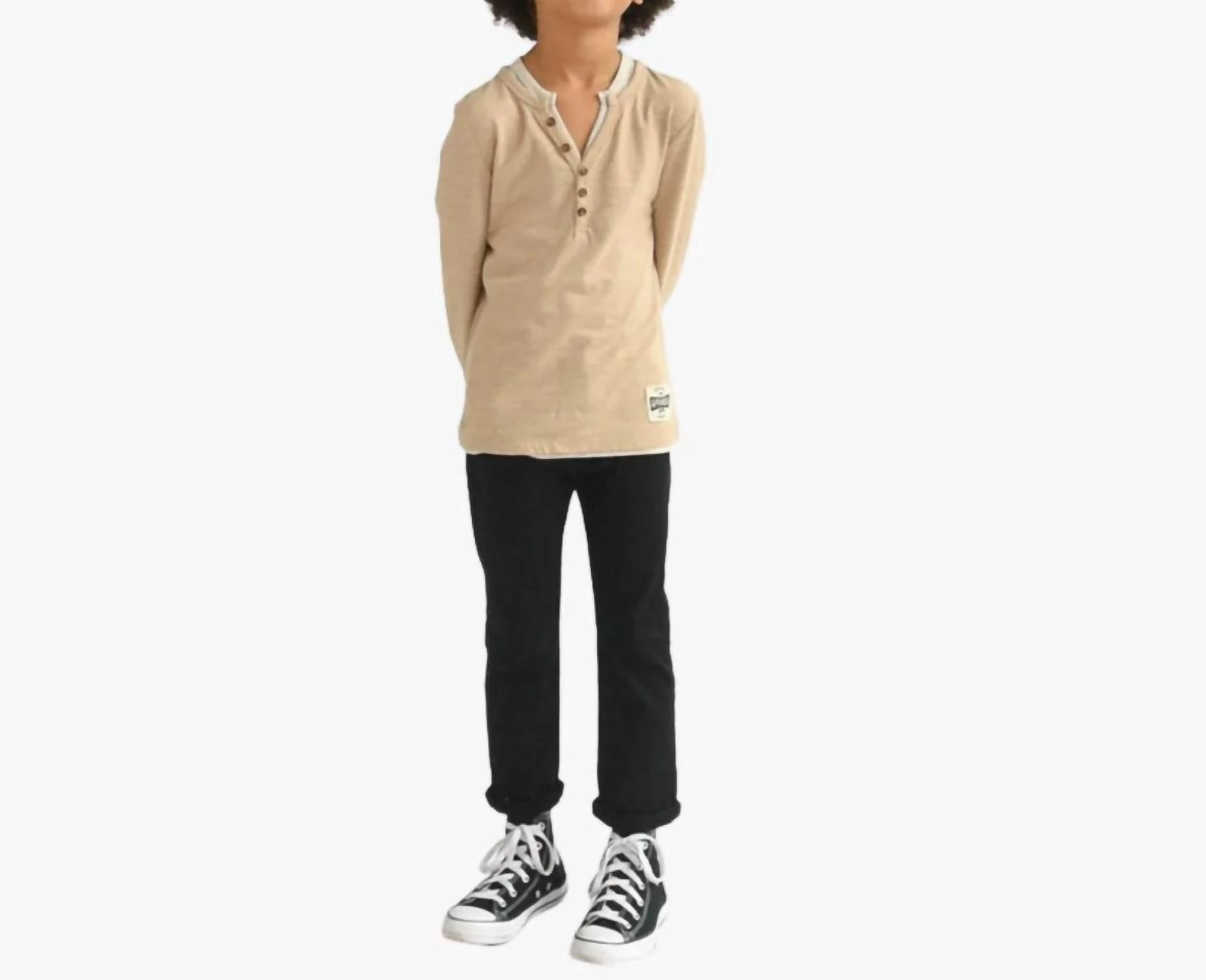 Boy's Skinny Twill Pant In Vintage Black TearResistantPanels